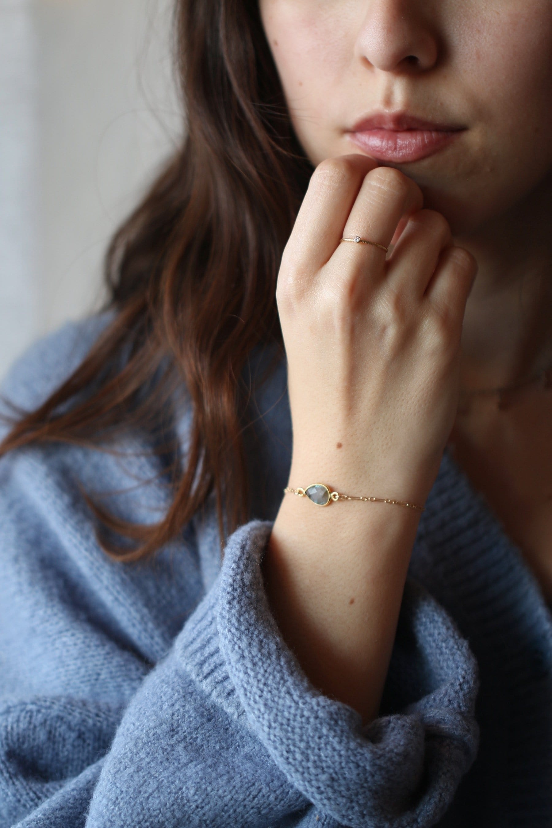 Dreamcatcher Moonstone Bracelet, Silver Dainty Bracelet MaeMae Jewelry | Rainbow Moonstone | Dreamcatcher Bracelet | Gold or Silver