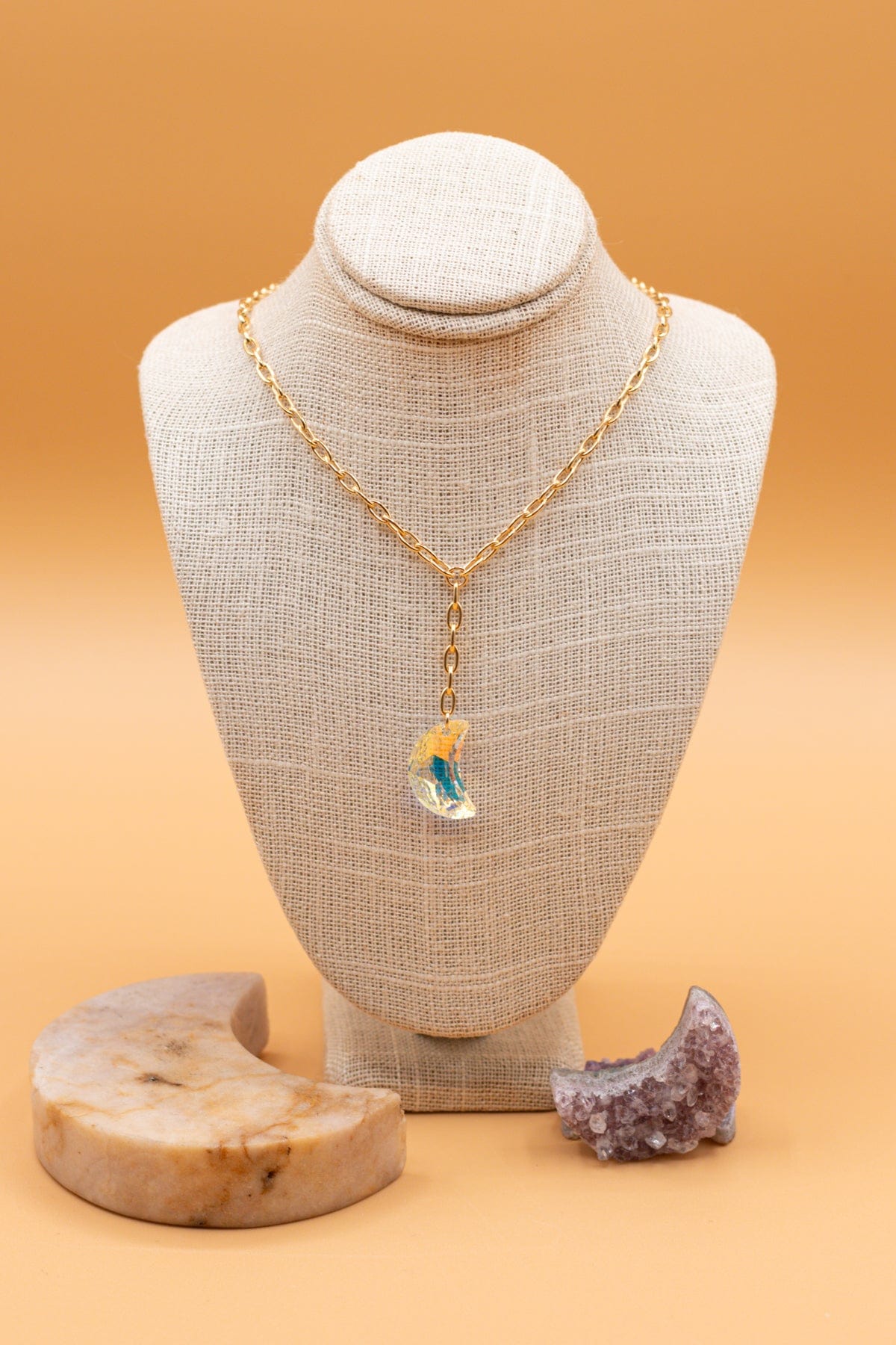 Limited Edition Crystal Moon Necklace Dainty Earrings