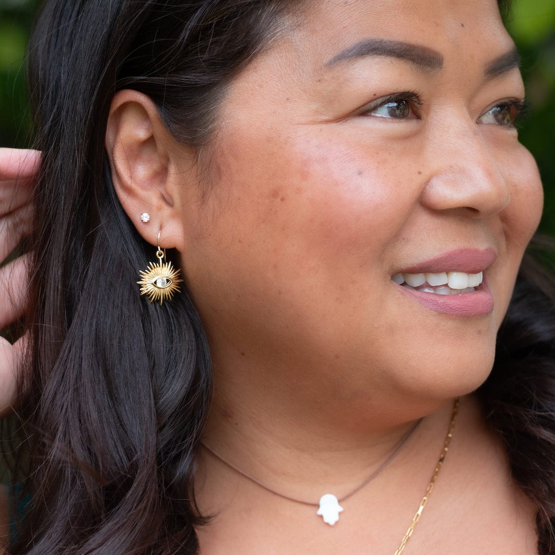 Release Control Diamond Sun Earrings Dainty Earrings
