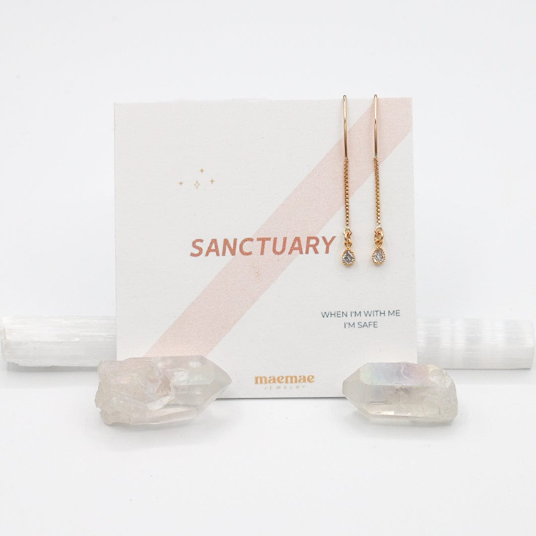 Sanctuary Drop CZ Earrings Dainty Earrings