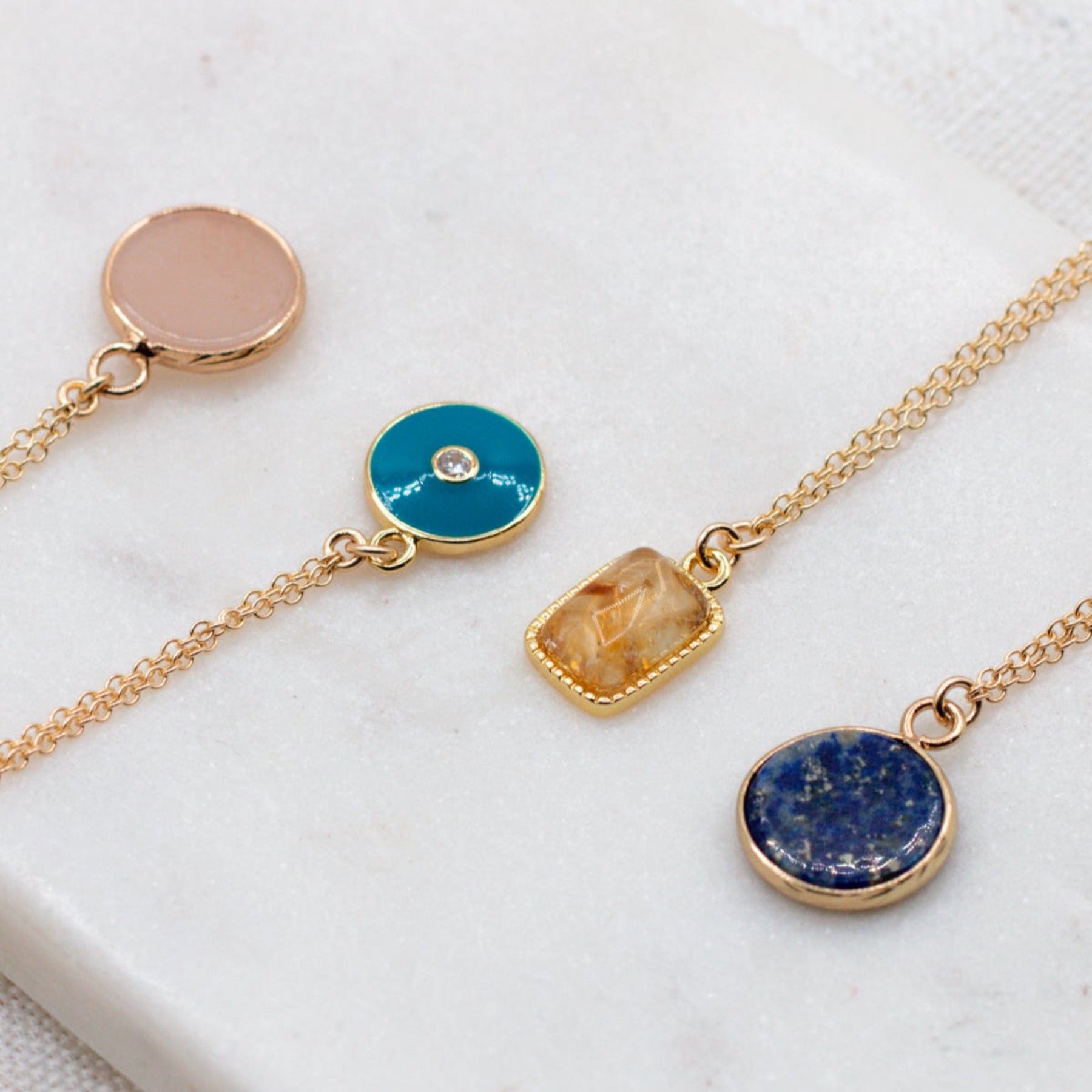 Evil Eye Enamel Protection Necklace with Cubic Zirconia Dainty Evil Eye Enamel Protection Necklace with Cubic Zirconia
