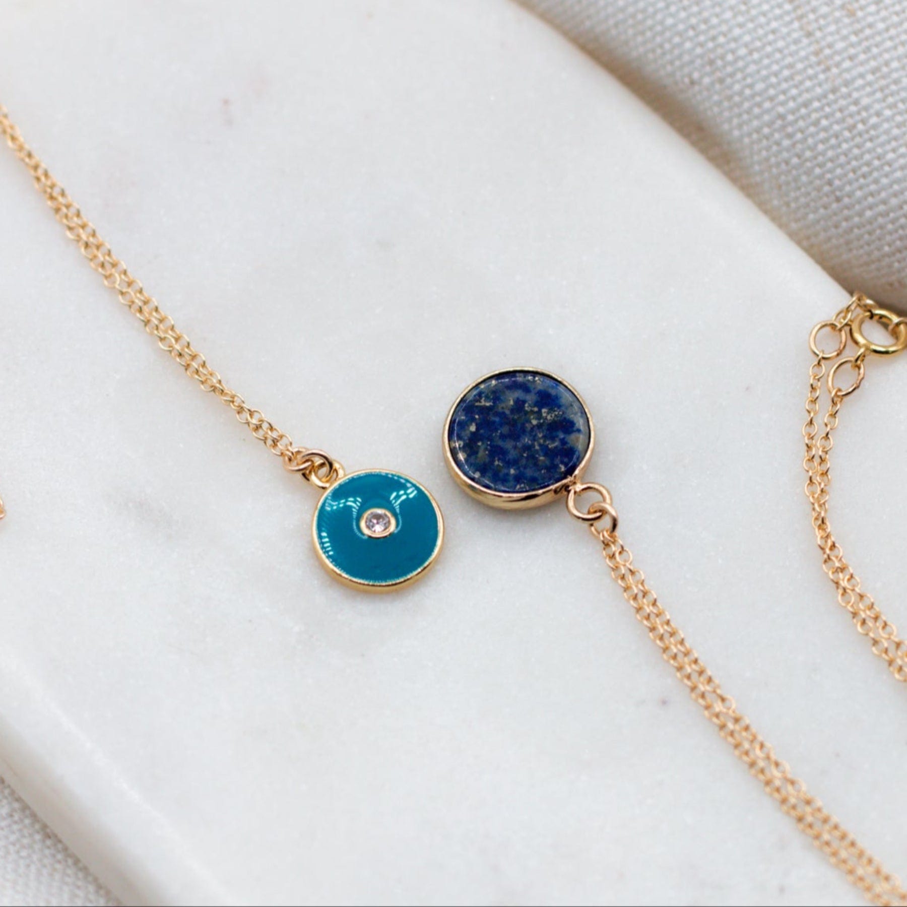 Evil Eye Enamel Protection Necklace with Cubic Zirconia Dainty Evil Eye Enamel Protection Necklace with Cubic Zirconia