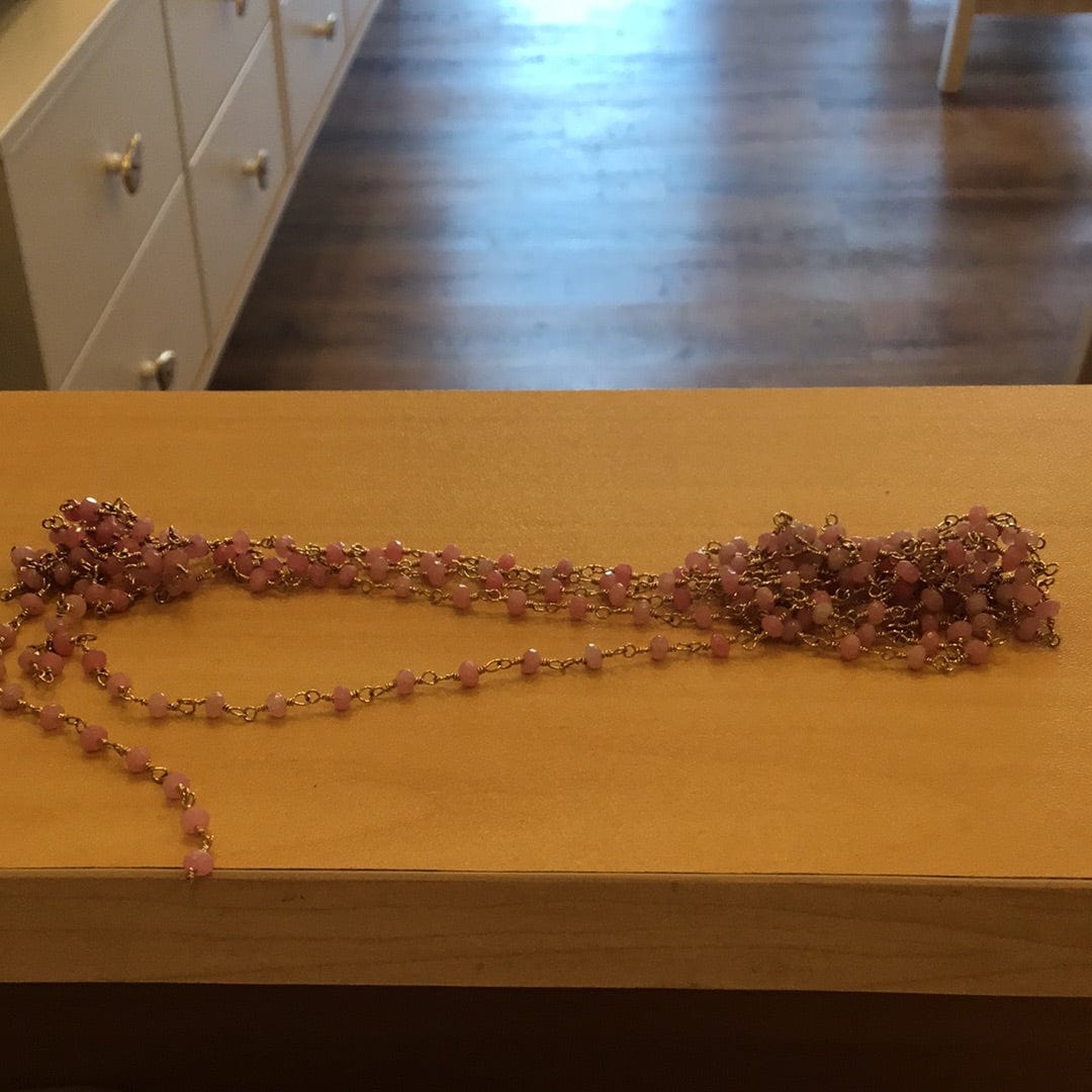 Infinity Chain (Priced per inch) Dainty Limited Edition Pink Opal (per inch)