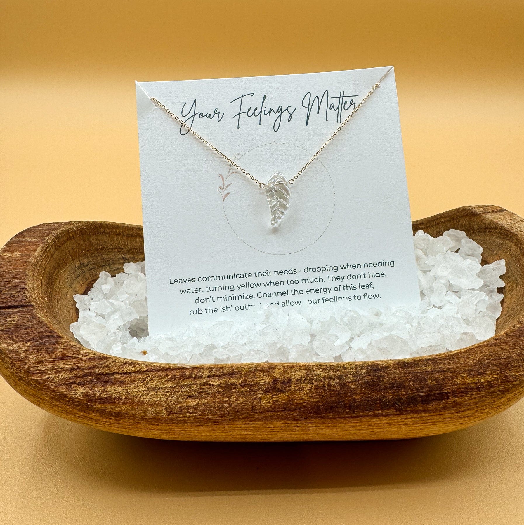 Your Feelings Matter Leaf Necklace Dainty Necklace Leaf Necklace | Your Feelings Matter Affirmation