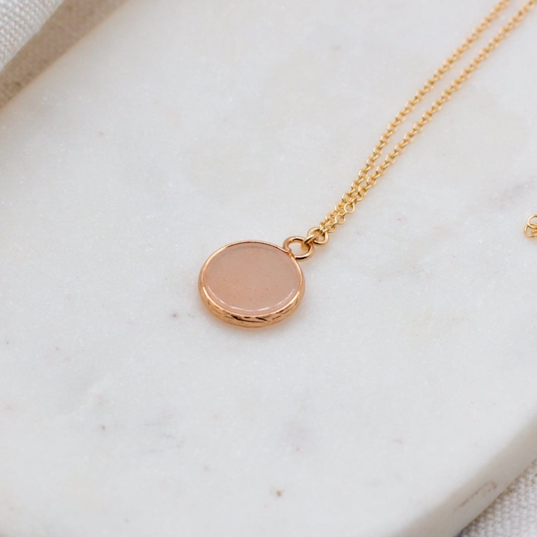 Rose Quartz Love Stone Necklace Dainty Rose Quartz Love Stone Necklace