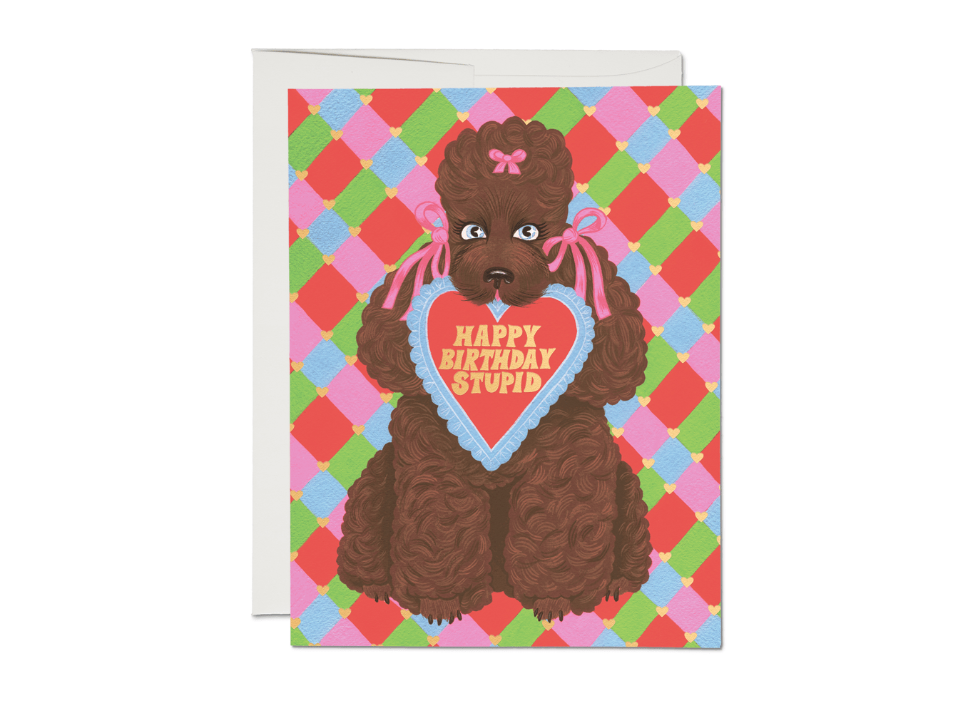 Birthday Poodle birthday greeting card Dainty