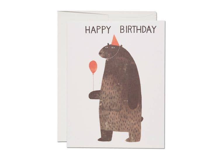 Party Bear birthday greeting card Dainty
