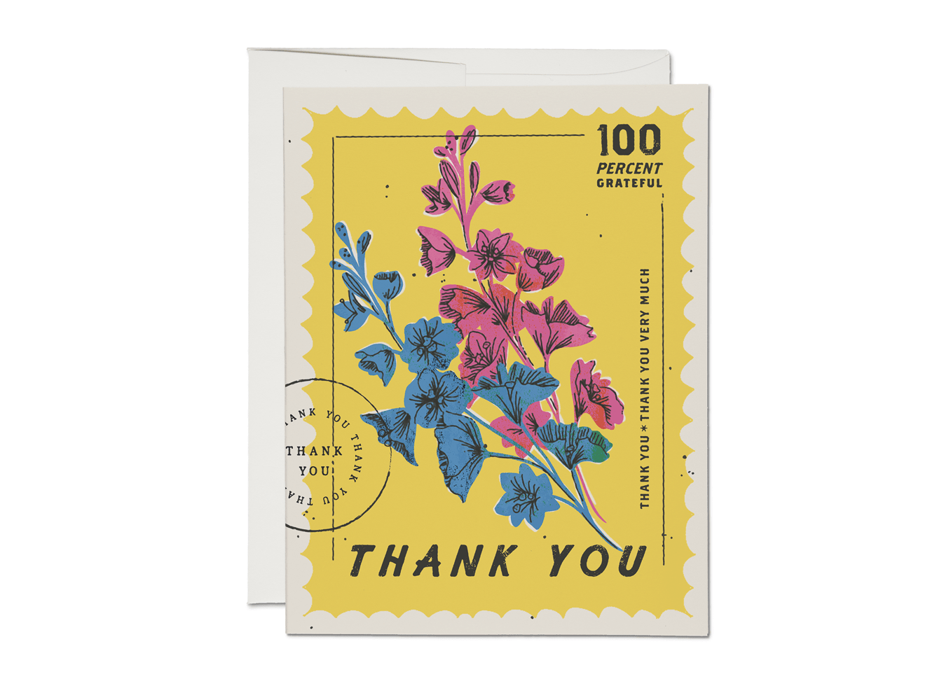 100 Percent thank you greeting card Dainty Singles