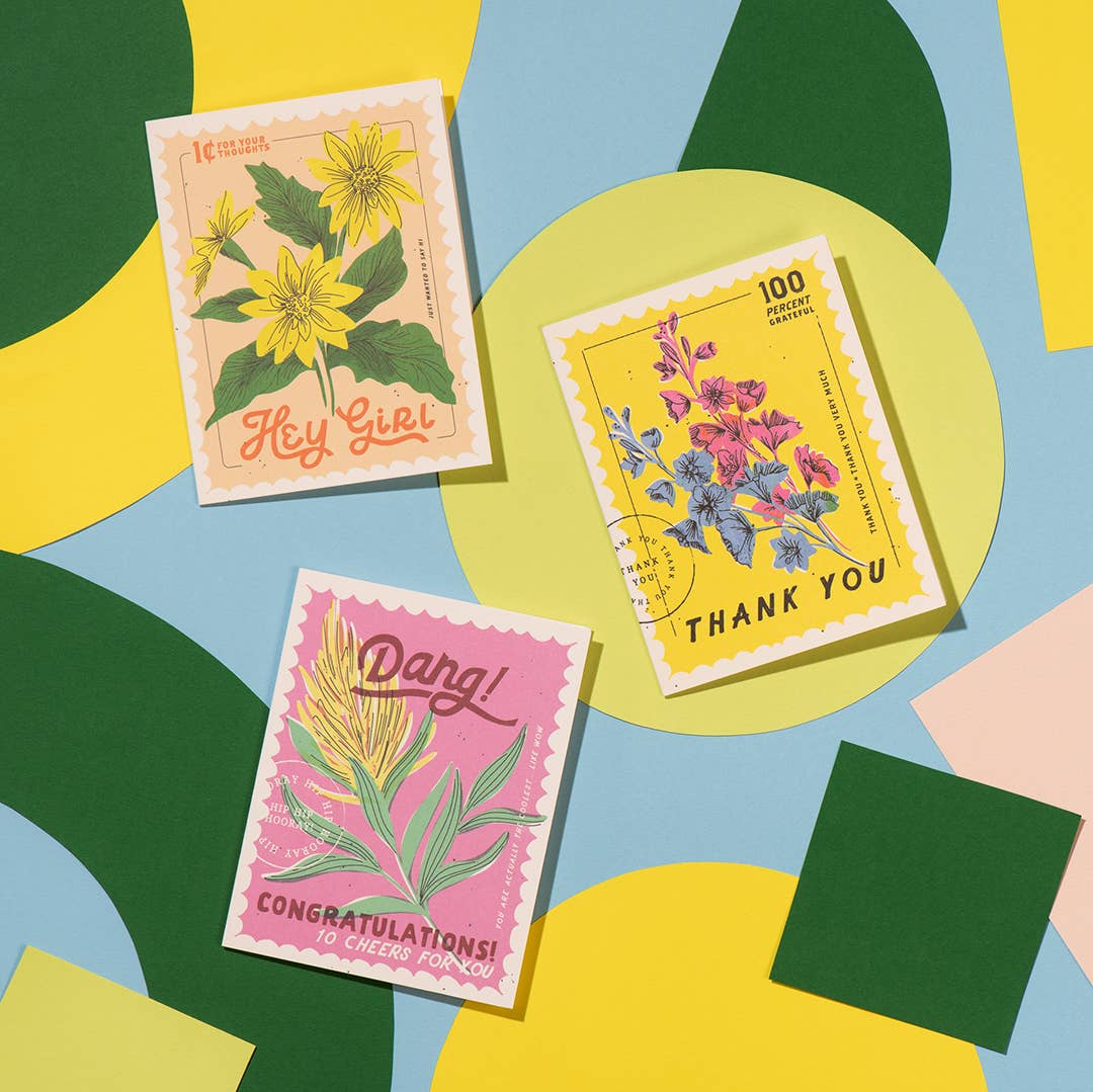 100 Percent thank you greeting card Dainty Singles