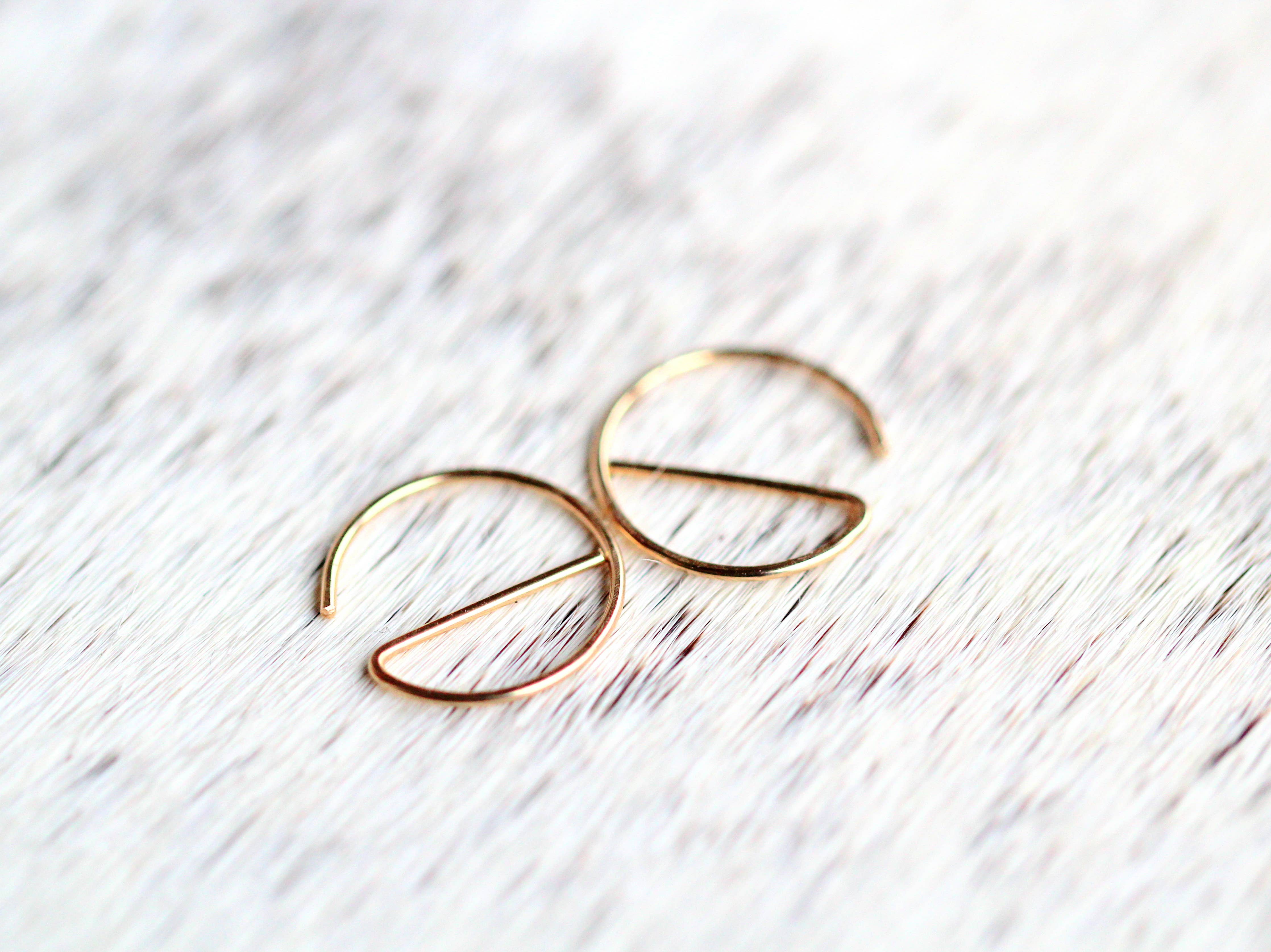 Tiny E Sliders Dainty 14k Gold Filled