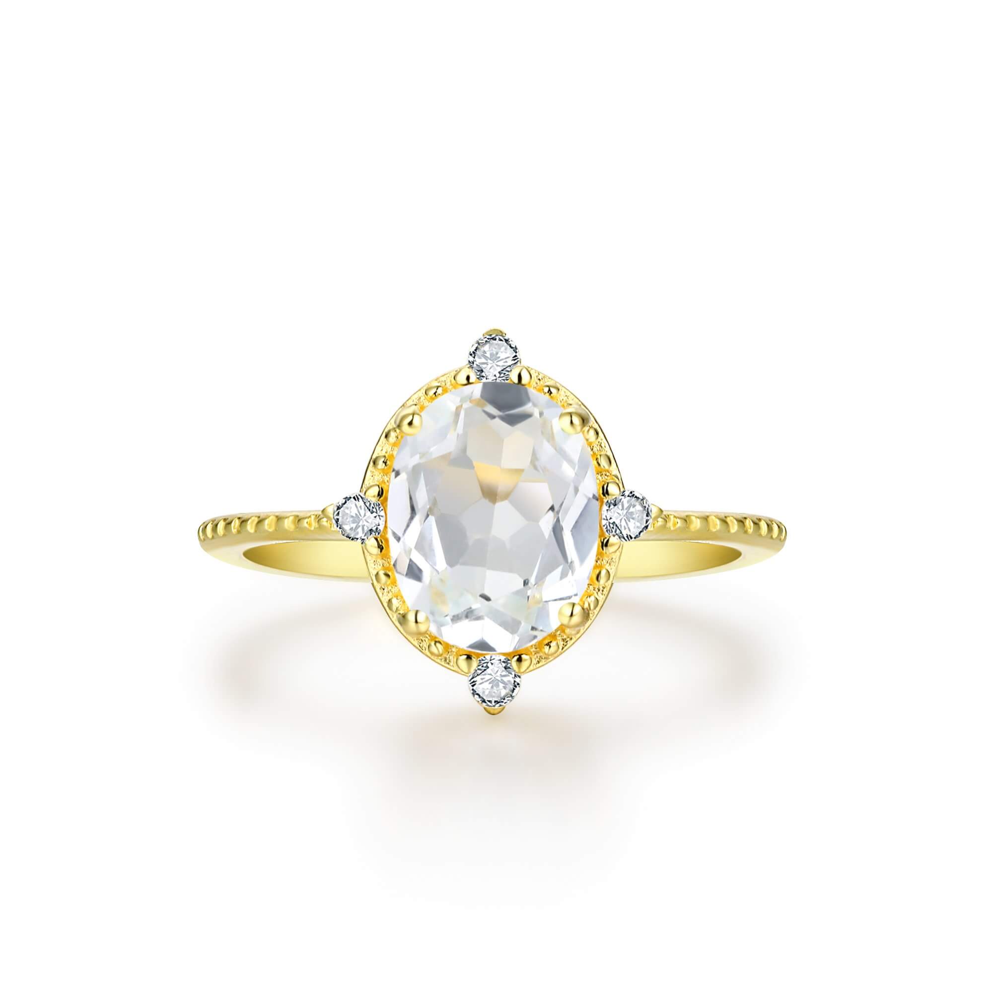 White Topaz Versailles Ring Dainty 7 / Gold White Topaz Versailles Ring