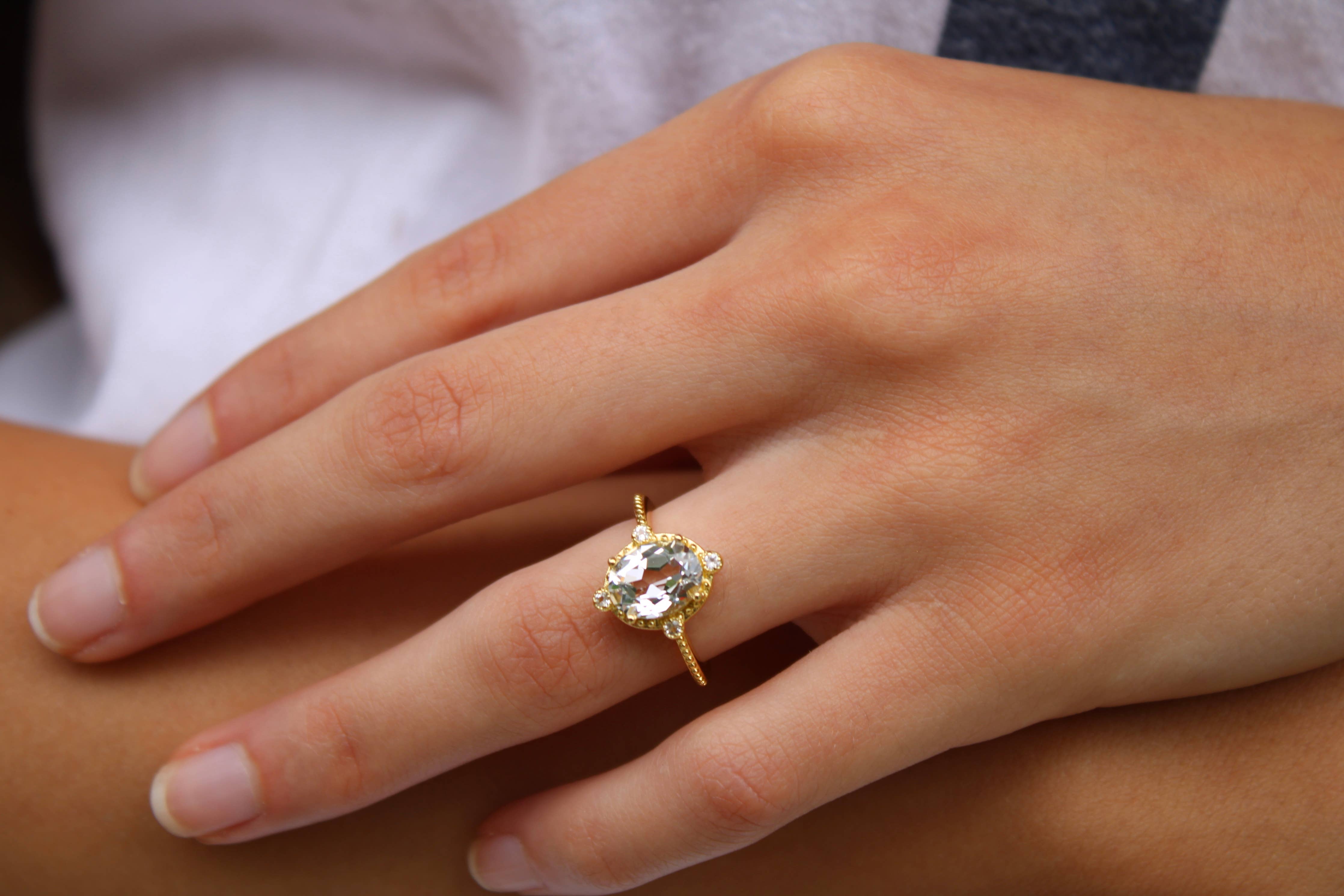 White Topaz Versailles Ring Dainty White Topaz Versailles Ring
