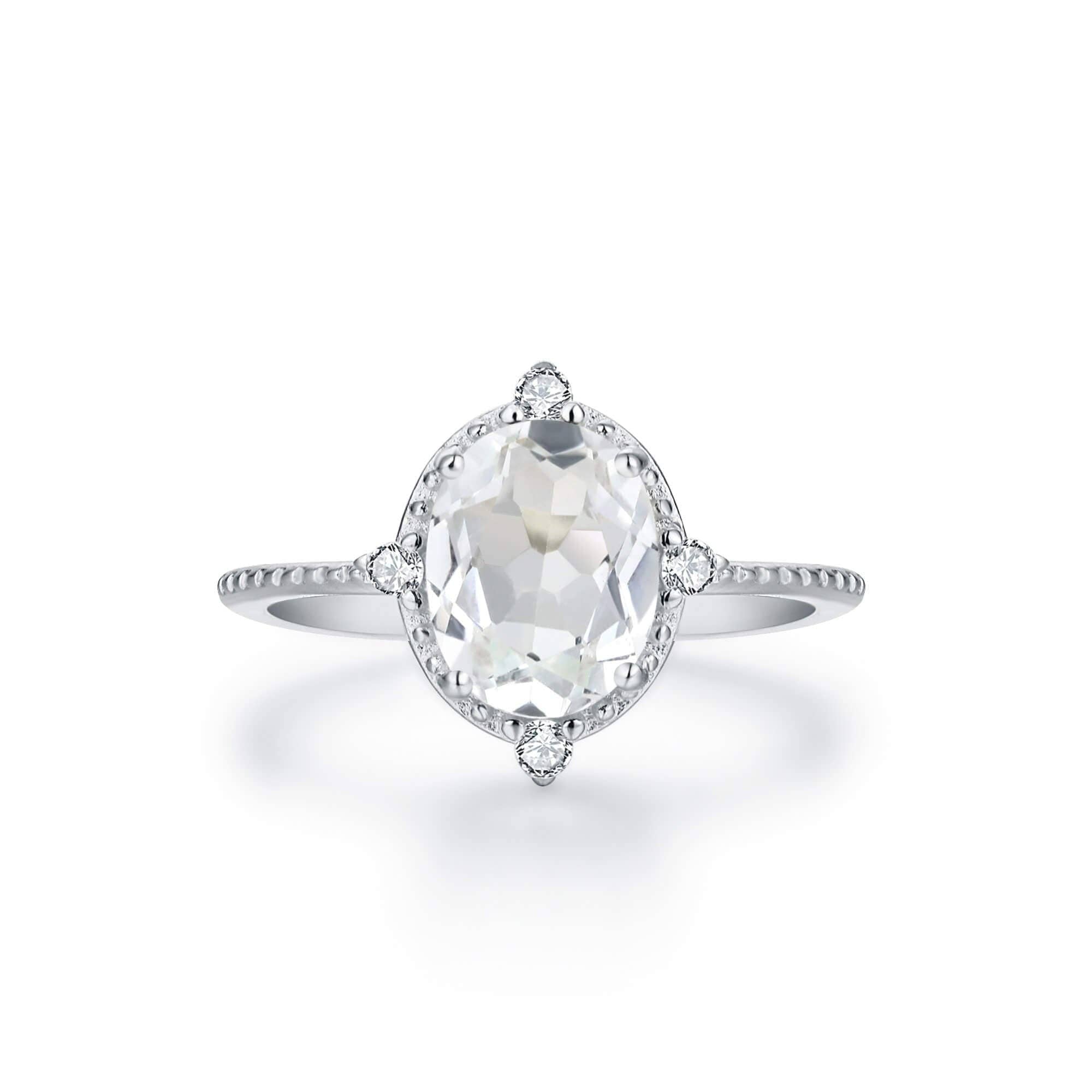 White Topaz Versailles Ring Dainty White Topaz Versailles Ring