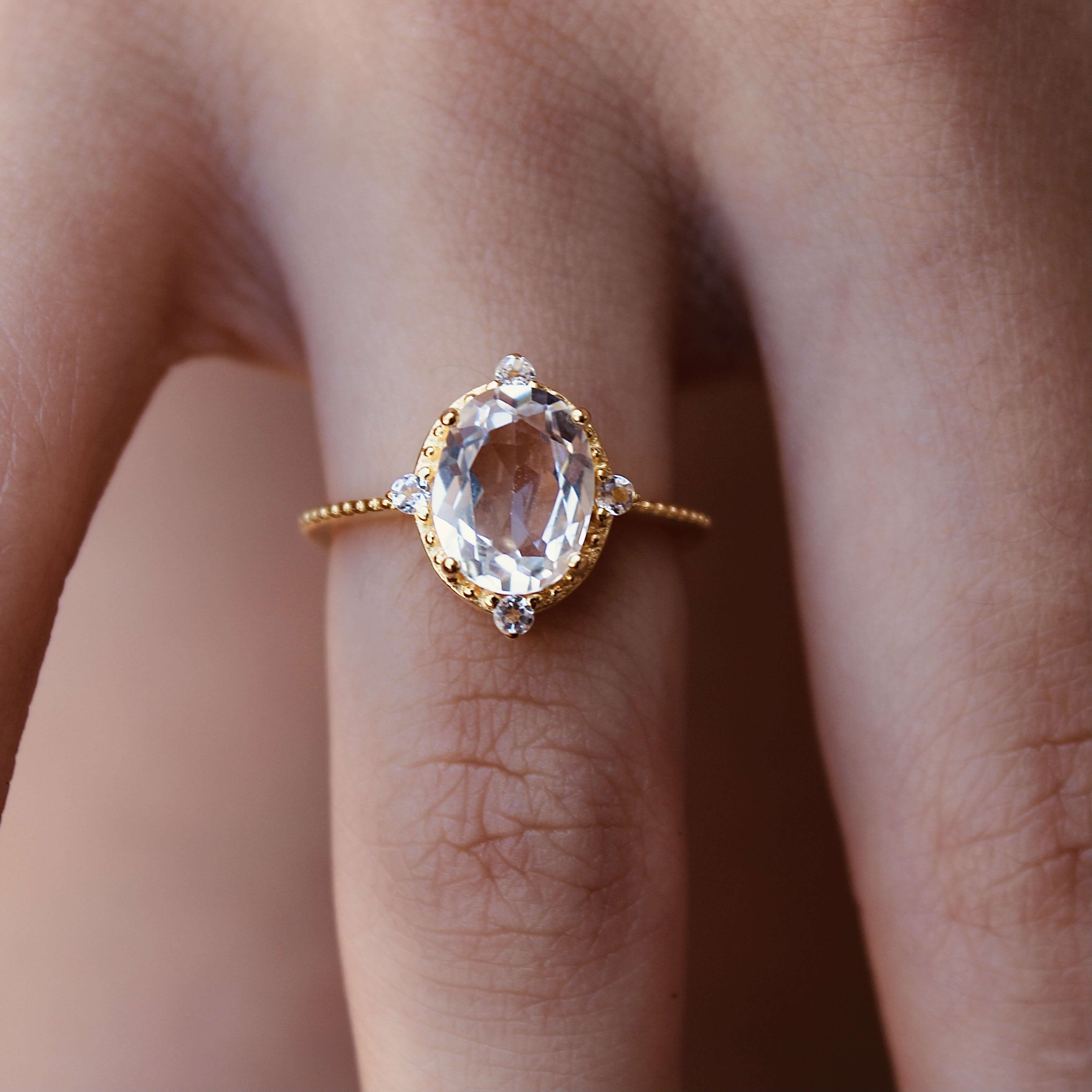 White Topaz Versailles Ring Dainty White Topaz Versailles Ring