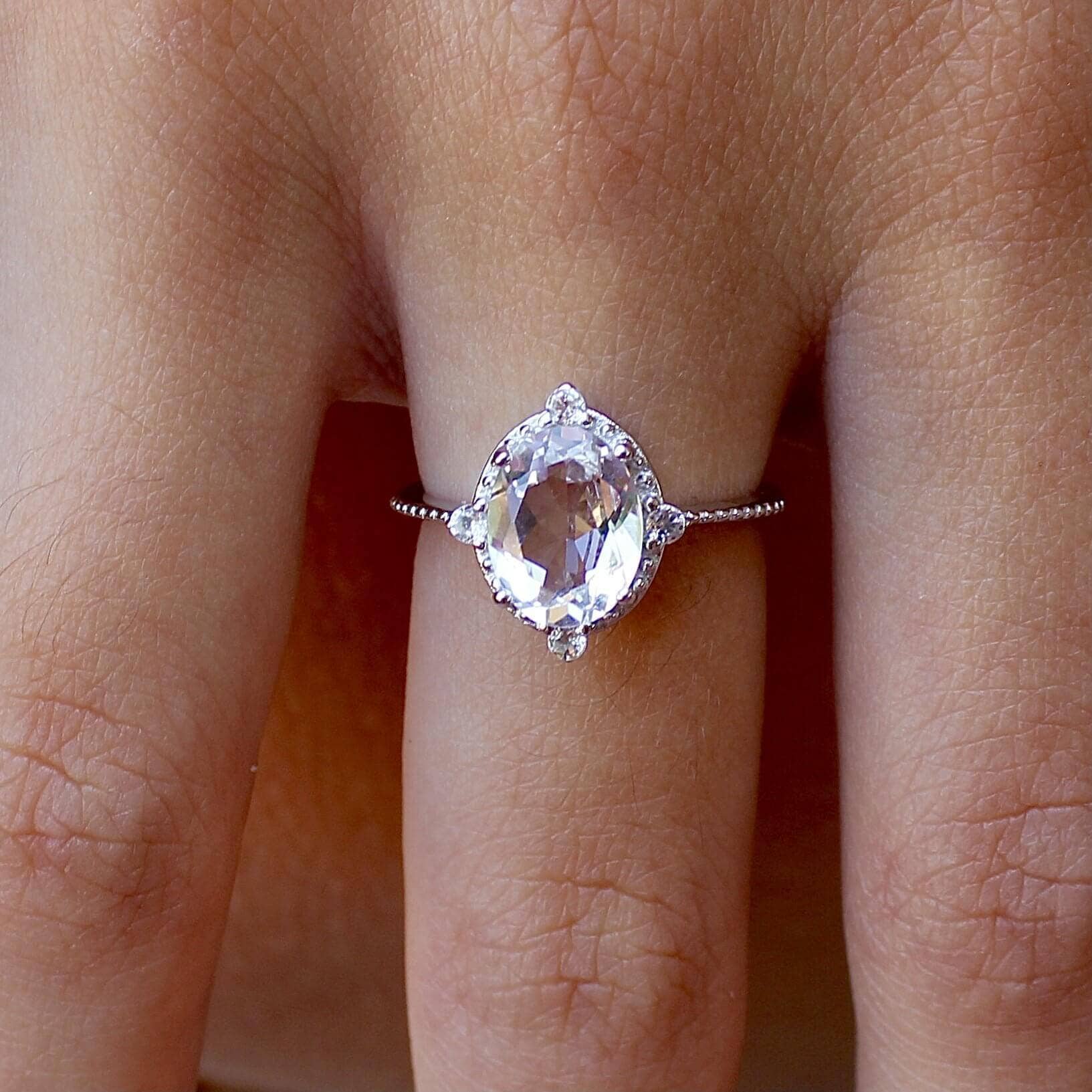 White Topaz Versailles Ring Dainty White Topaz Versailles Ring