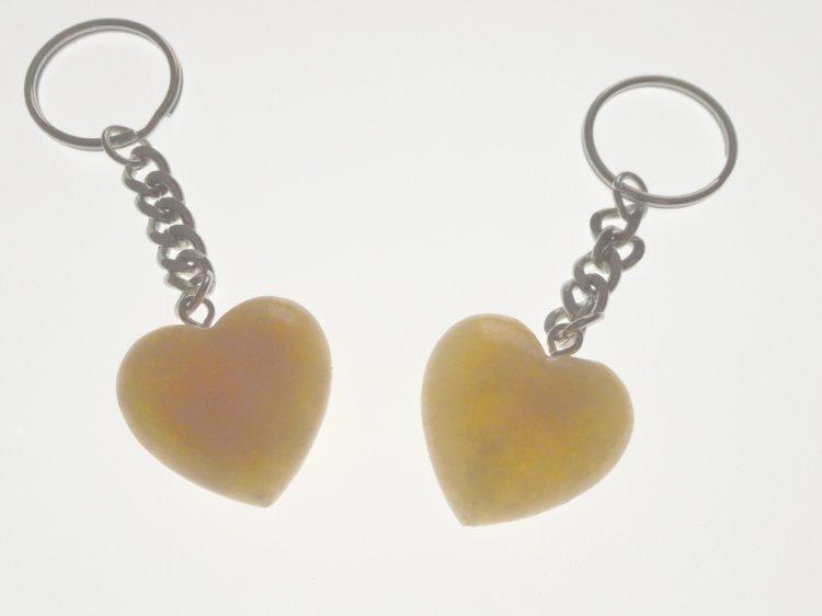 Crystal Heart Keychains Dainty Accessories Natural Stone | Heart-Shaped | Worry Stone Crystal Keychains