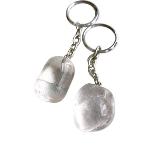 Polished Stone Crystal Keychain Dainty Accessories Smoky Quartz Natural Stone | Tumbled Stone | Worry Stone Crystal Keychains