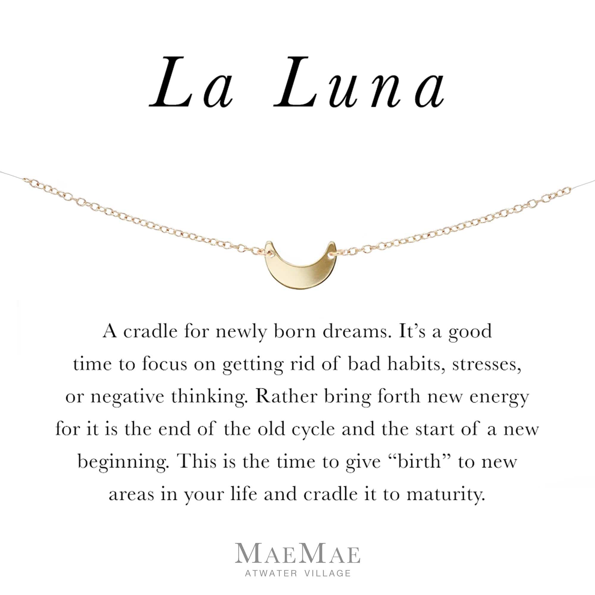 La Luna Bracelet Dainty Bracelet 14k Gold Filled / XS MaeMae Jewelry | "La Luna" Dainty Crescent Moon Bracelet | Carded Jewelry