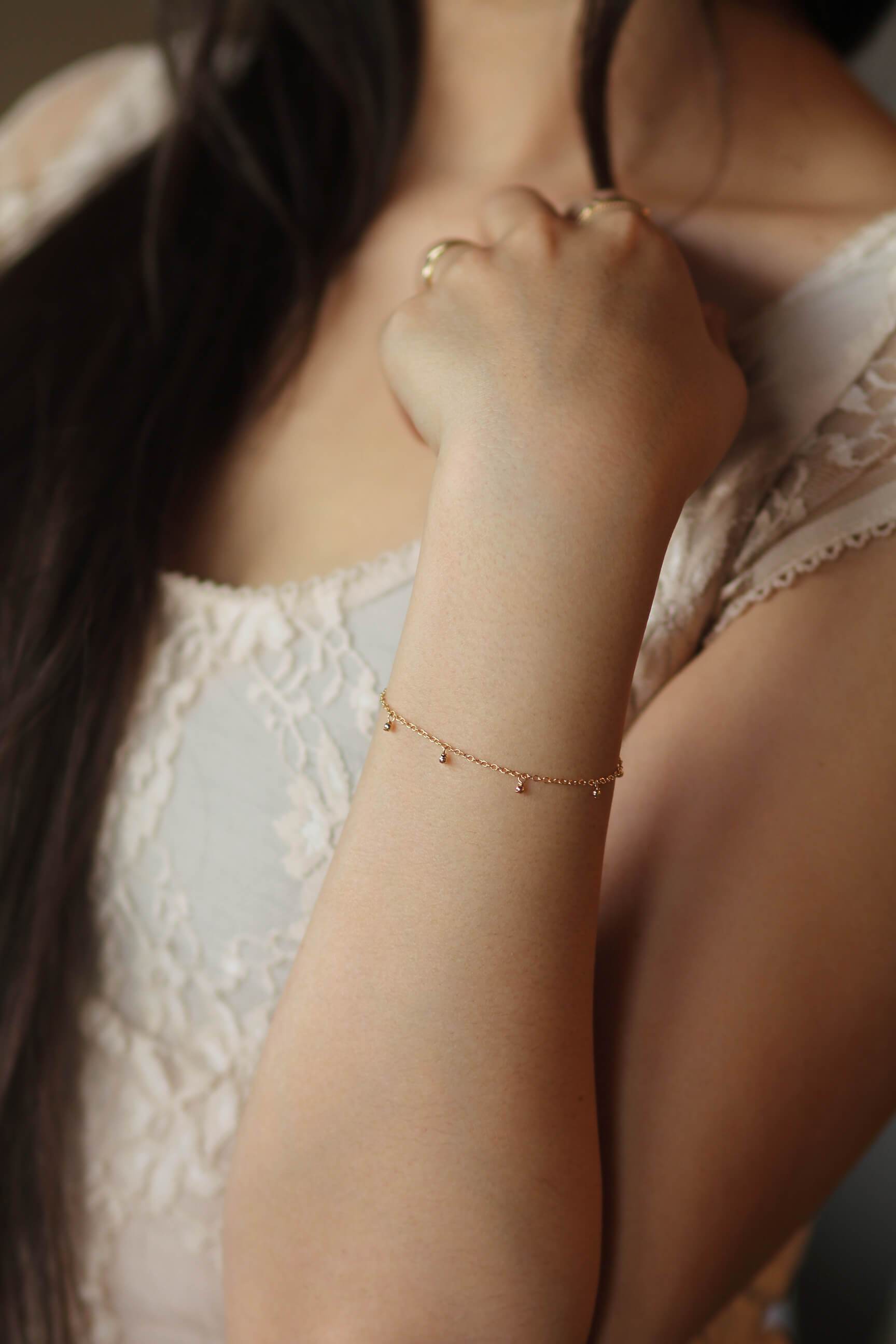 Bliss Bracelet Dainty Bracelet MaeMae Jewelry | "Bliss" | Adjustable Dangly Gold or Silver Bracelet | Black Friday | Cyber Monday