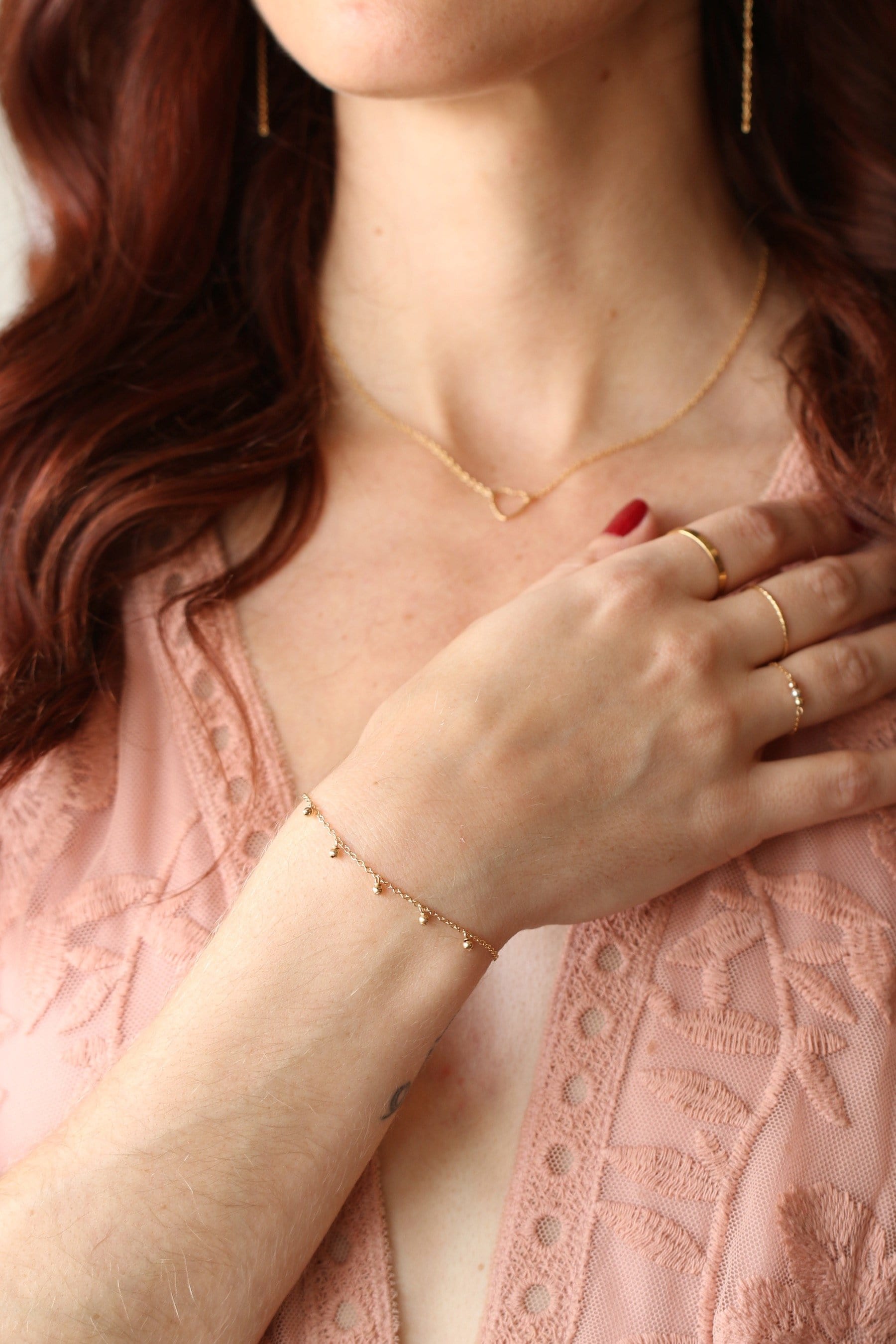 Bliss Bracelet Dainty Bracelet MaeMae Jewelry | "Bliss" | Adjustable Dangly Gold or Silver Bracelet | Black Friday | Cyber Monday