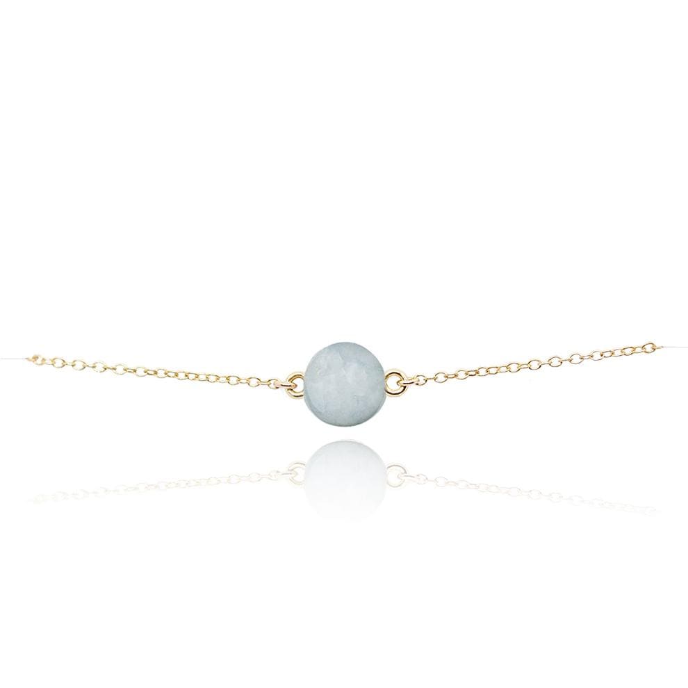Dainty Layering Aquamarine Bracelet on white background