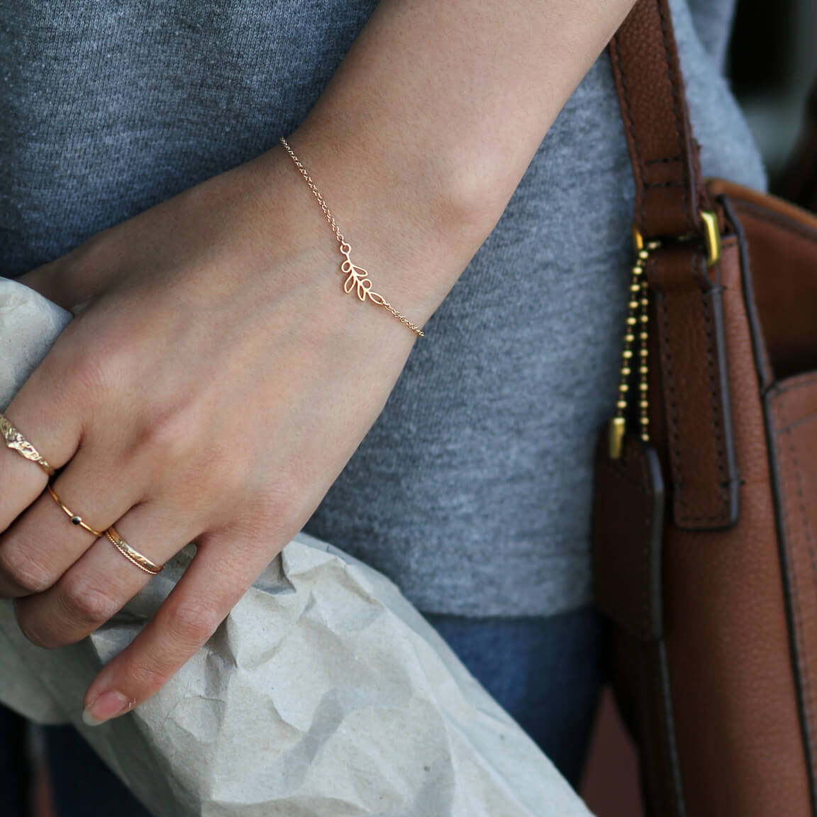 Patience Bracelet Dainty Bracelet Patience Bracelet | Olive Branch Bracelet | Carded Jewelry