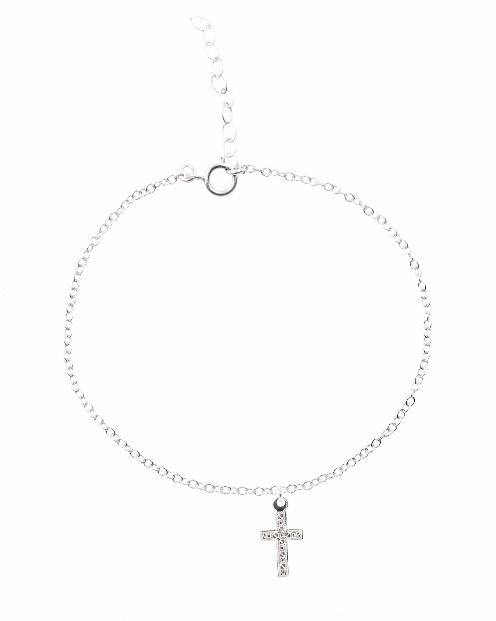 The Universe Loves A Believer Bracelet Dainty Bracelet XS / Sterling silver MaeMae Jewelry | Detailed Cross Charm | The Universe Loves A Believer Bracelet