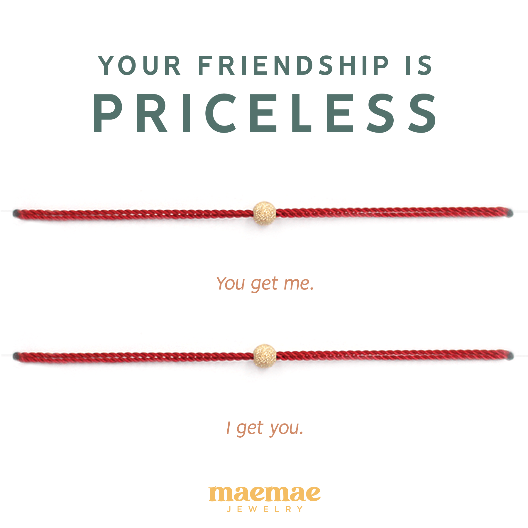 Your Friendship is Priceless 2-Set Bracelets Dainty Bracelet MaeMae Jewelry | Your Friendship is Priceless | 2-Set Bracelets