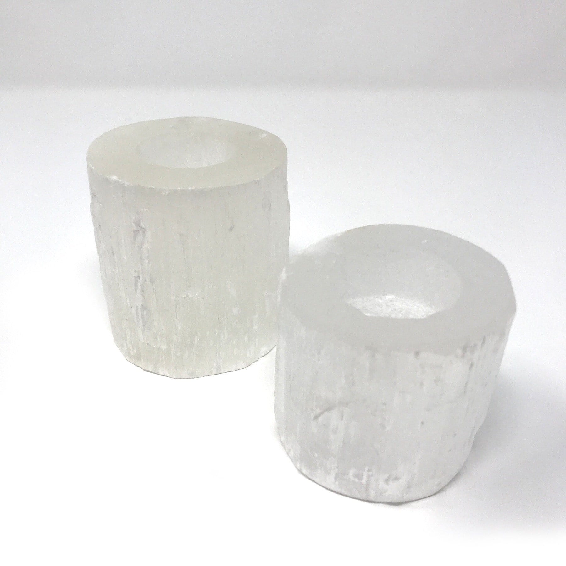 Selenite Cylinder Candle Holder Dainty Crystals