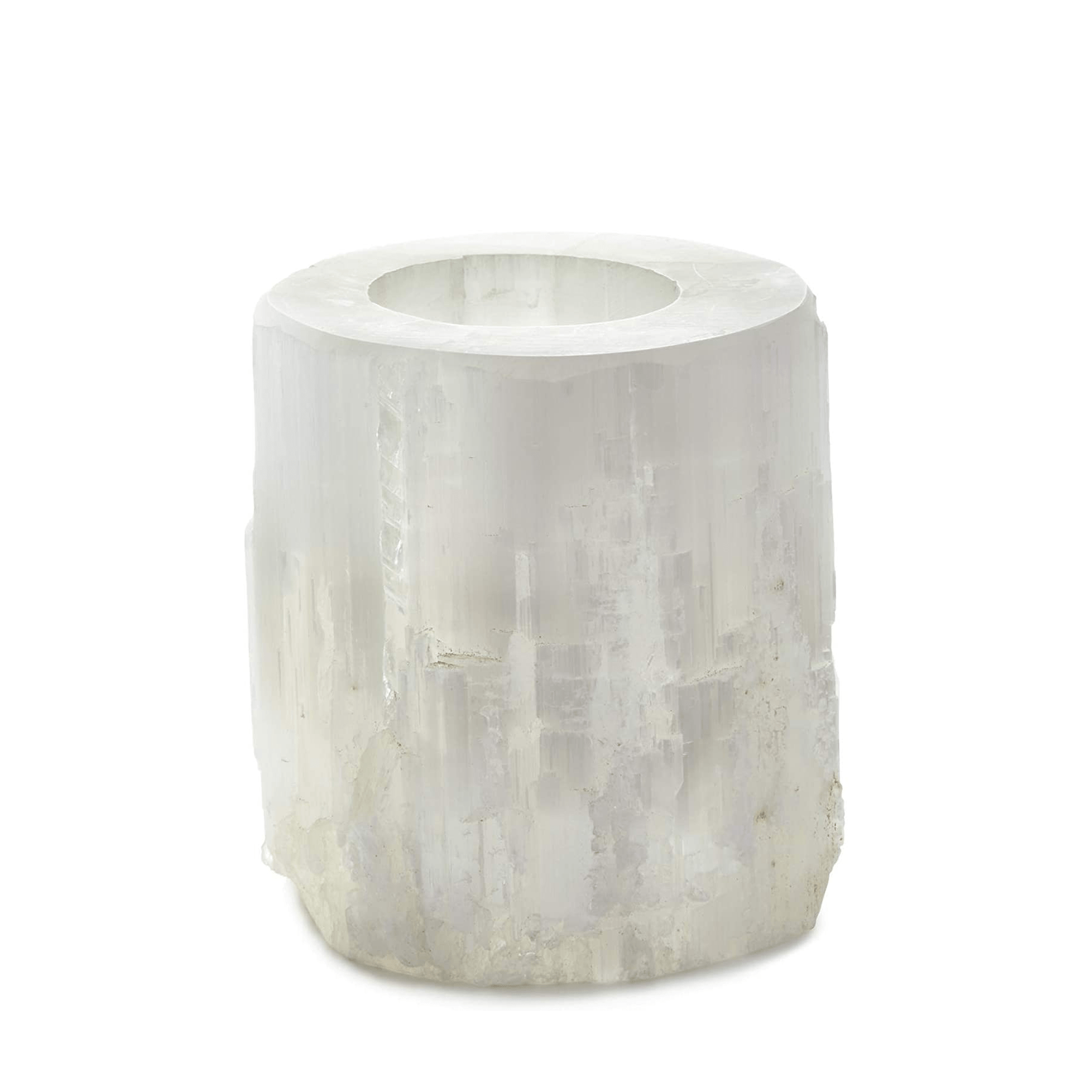 Selenite Cylinder Candle Holder Dainty Crystals