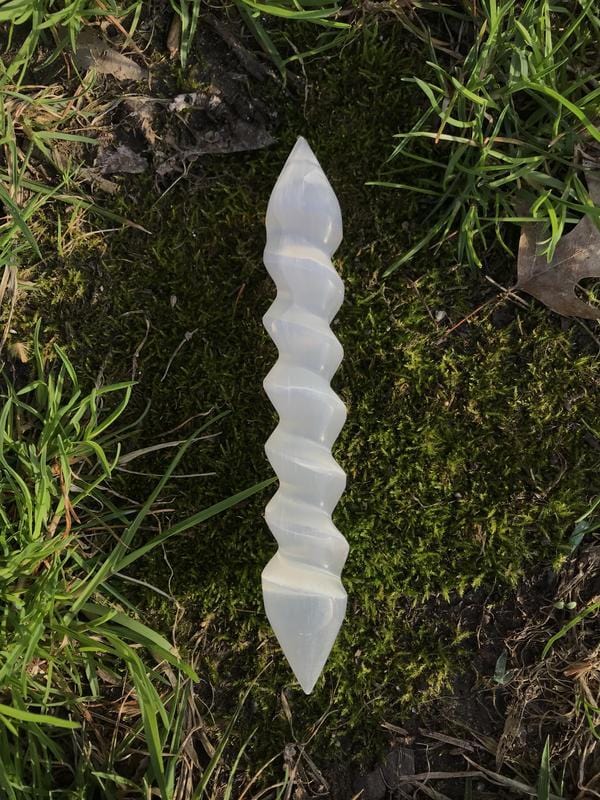 Selenite Unicorn Wand Dainty Crystals