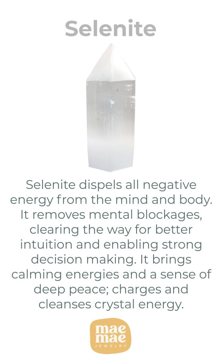 Selenite Unicorn Wand Dainty Crystals