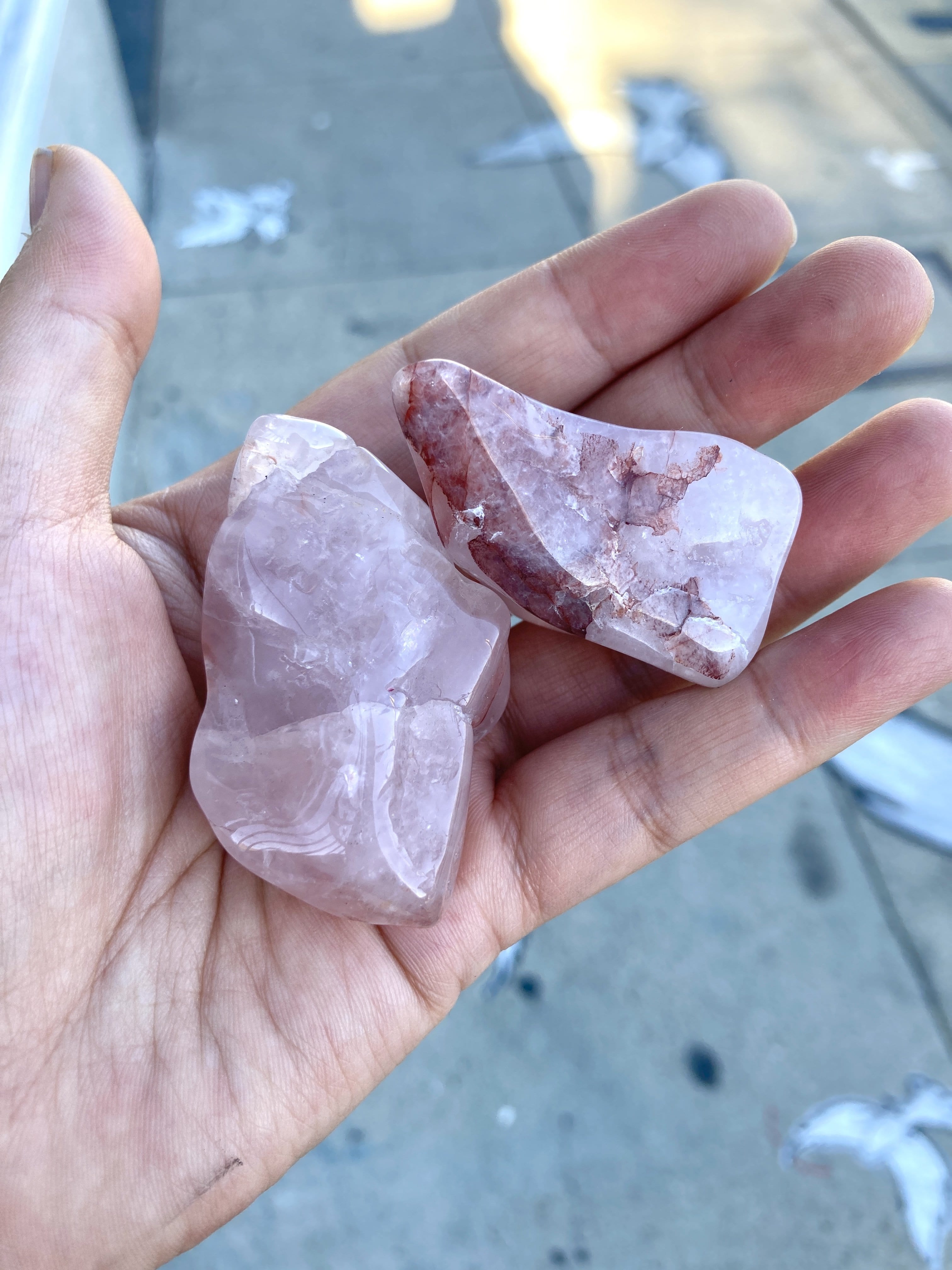 Tumbled Red Hematite Quartz (Freeform) Dainty Crystals