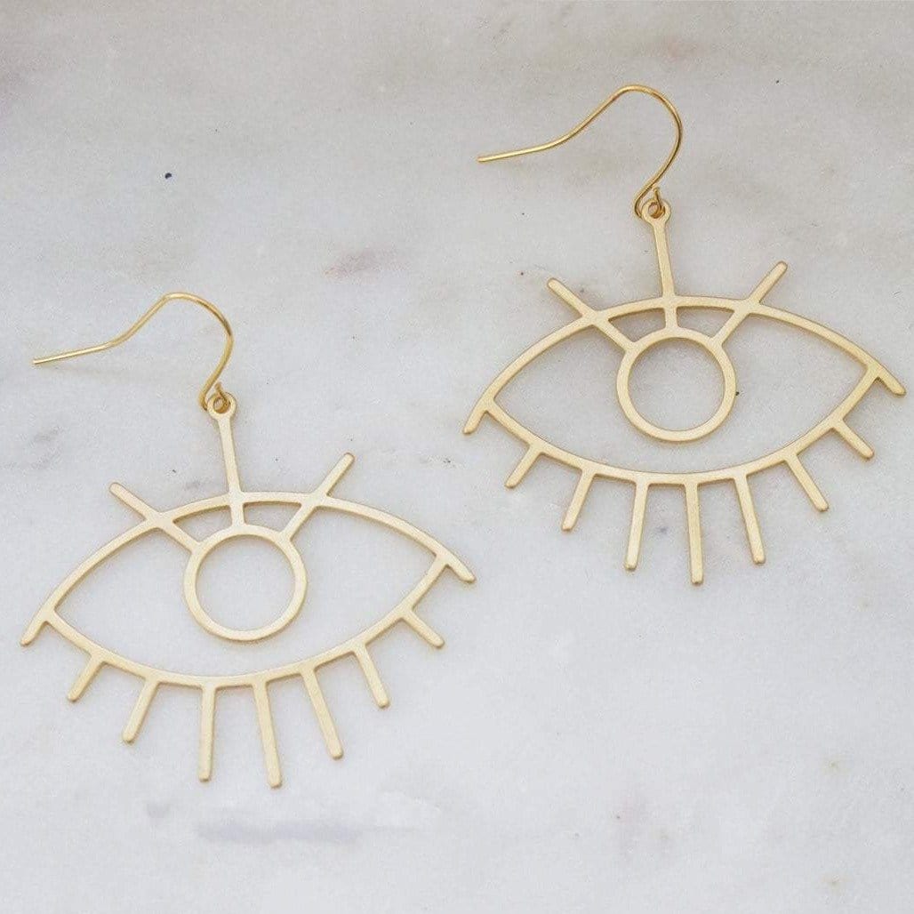 Matte Gold Evil Eye Earrings (Limited Edition) Dainty Earrings