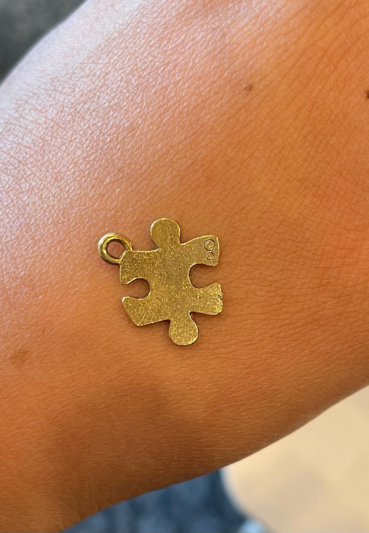 Custom Necklace Bar Charms Dainty Gold Puzzle Piece