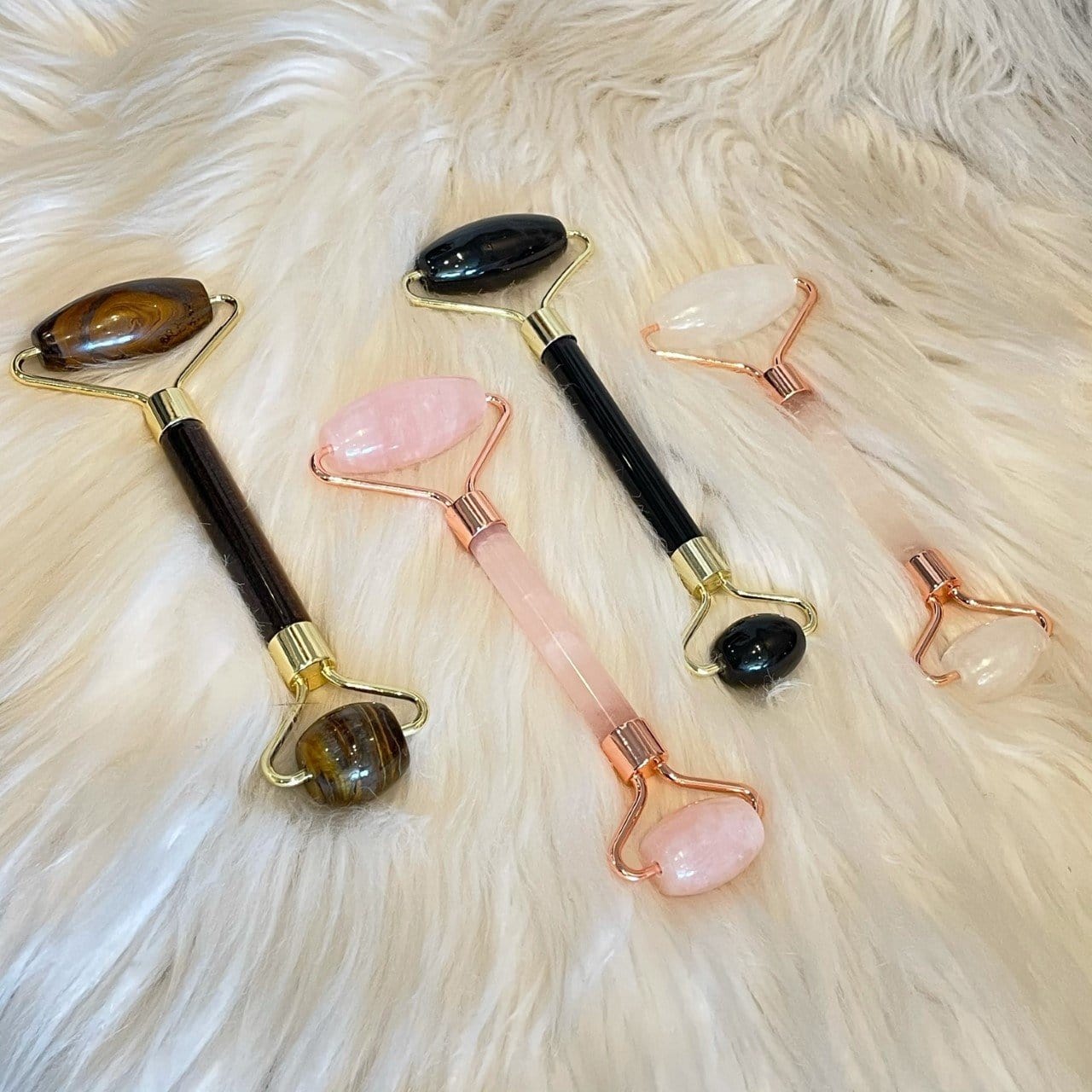 Rose Quartz Crystal Face Roller Dainty Health + Wellness