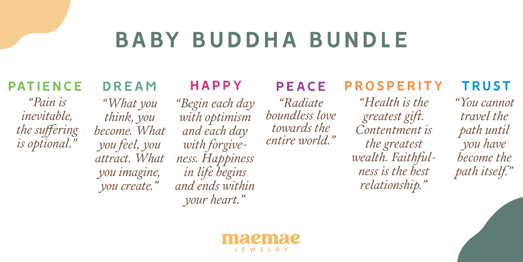 Baby Buddha Statues - Pack of 6 Dainty Home Decor MaeMae Jewelry | Baby Buddha Statues - Pack of 6