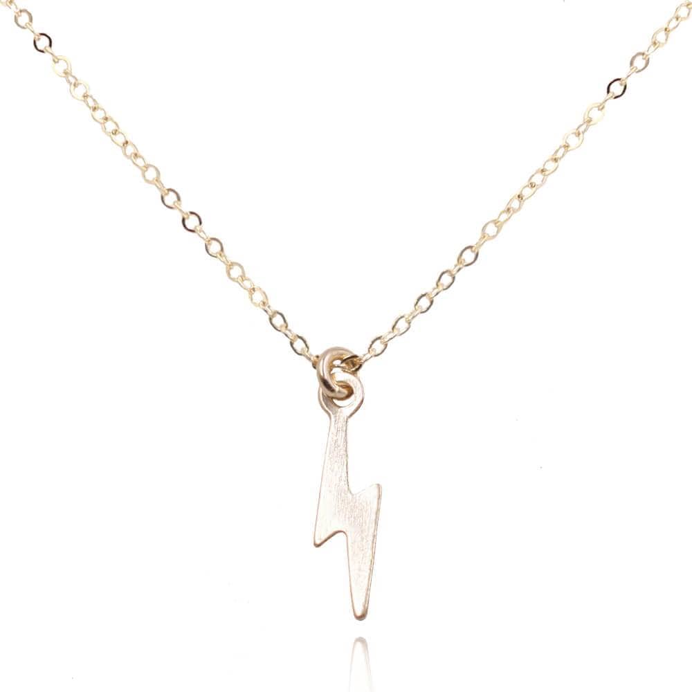 Be The Light Necklace Dainty Necklace 14K Gold Filled MaeMae Jewelry | Lightning Bolt Necklace | Be the Light