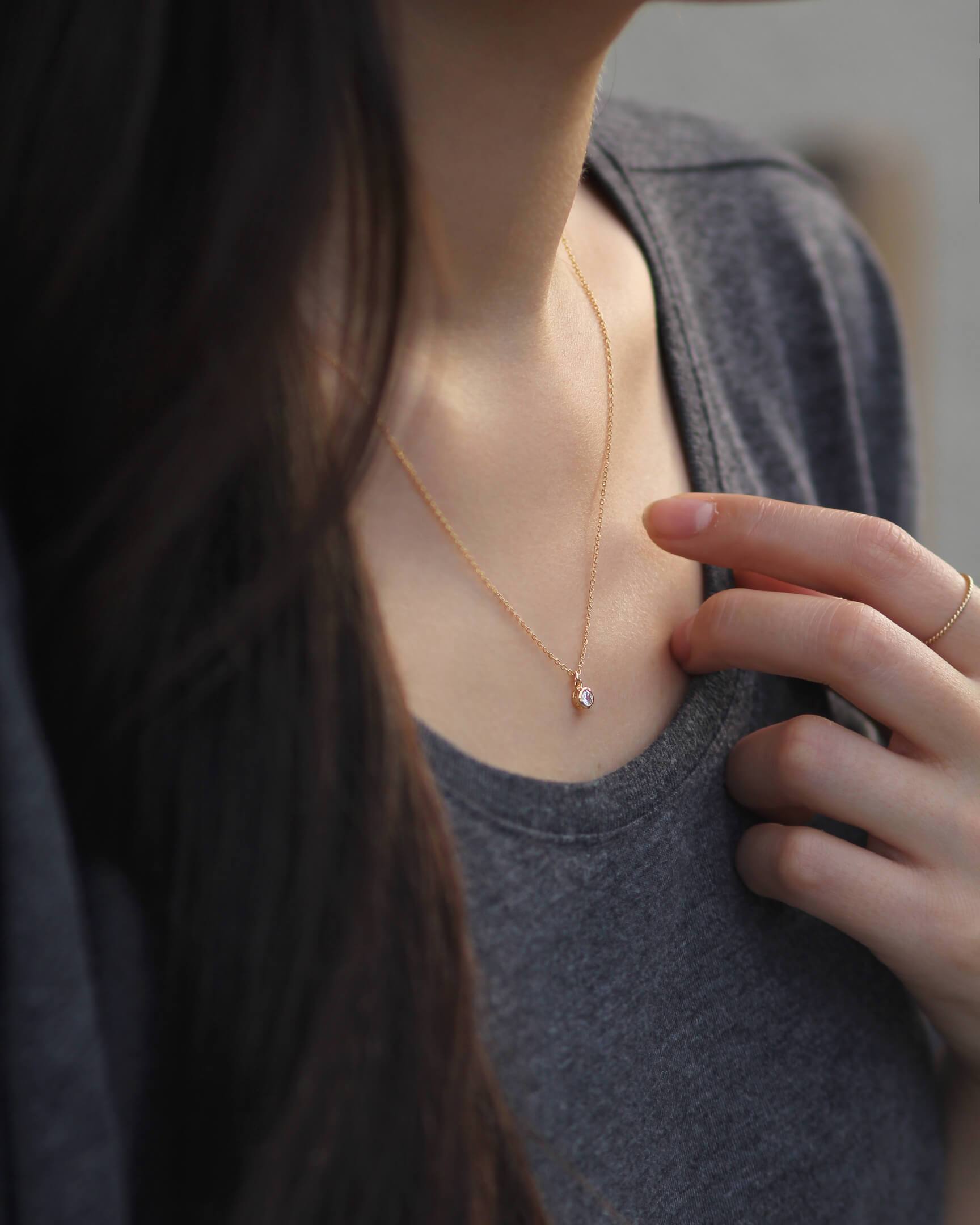 I am Worthy Necklace Dainty Necklace 14k Gold Filled MaeMae Jewelry | "I am Worthy" Affirmation Necklace | Dainty Gold CZ