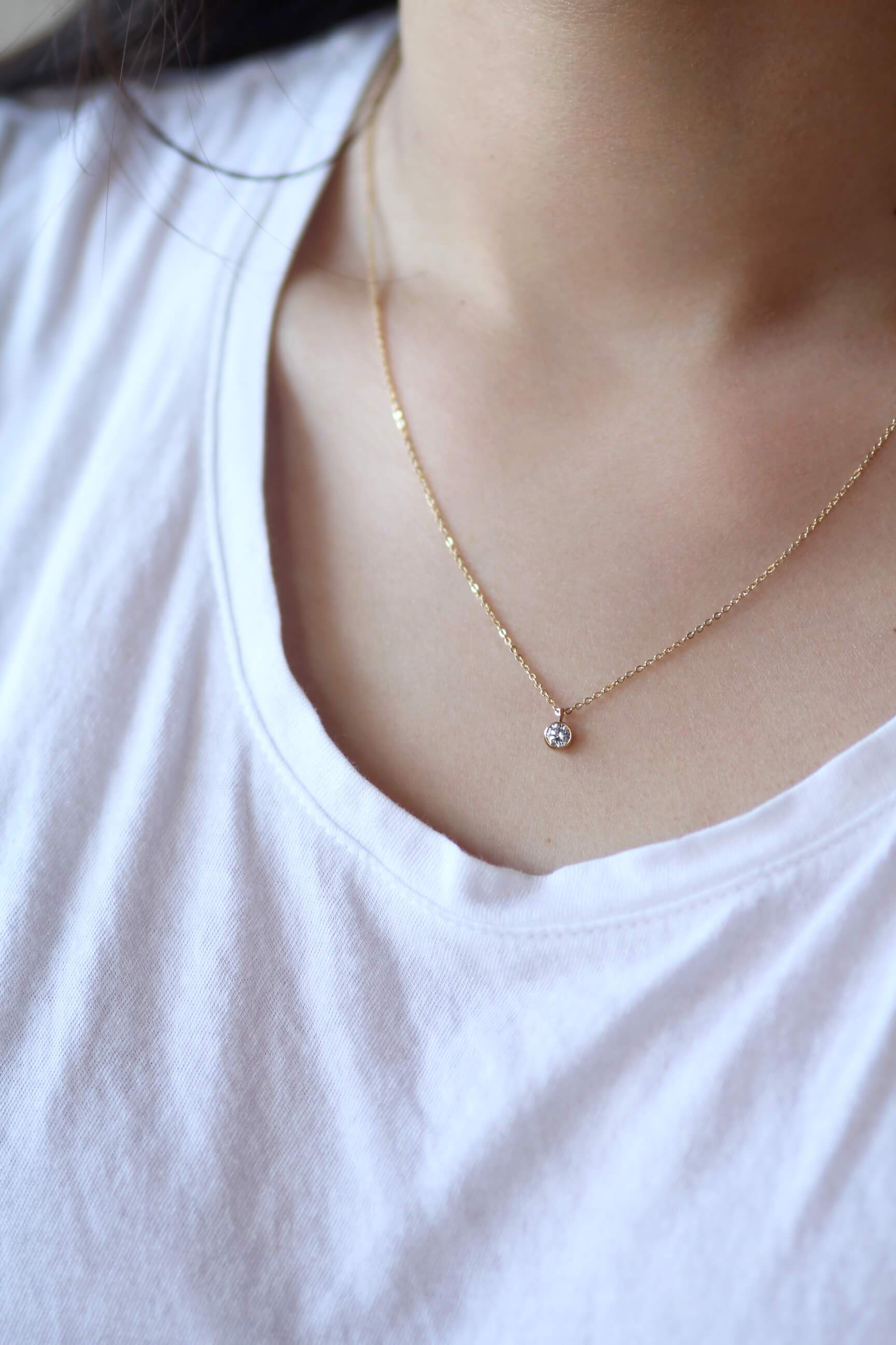 I am Worthy Necklace Dainty Necklace 14k Gold Filled MaeMae Jewelry | "I am Worthy" Affirmation Necklace | Dainty Gold CZ