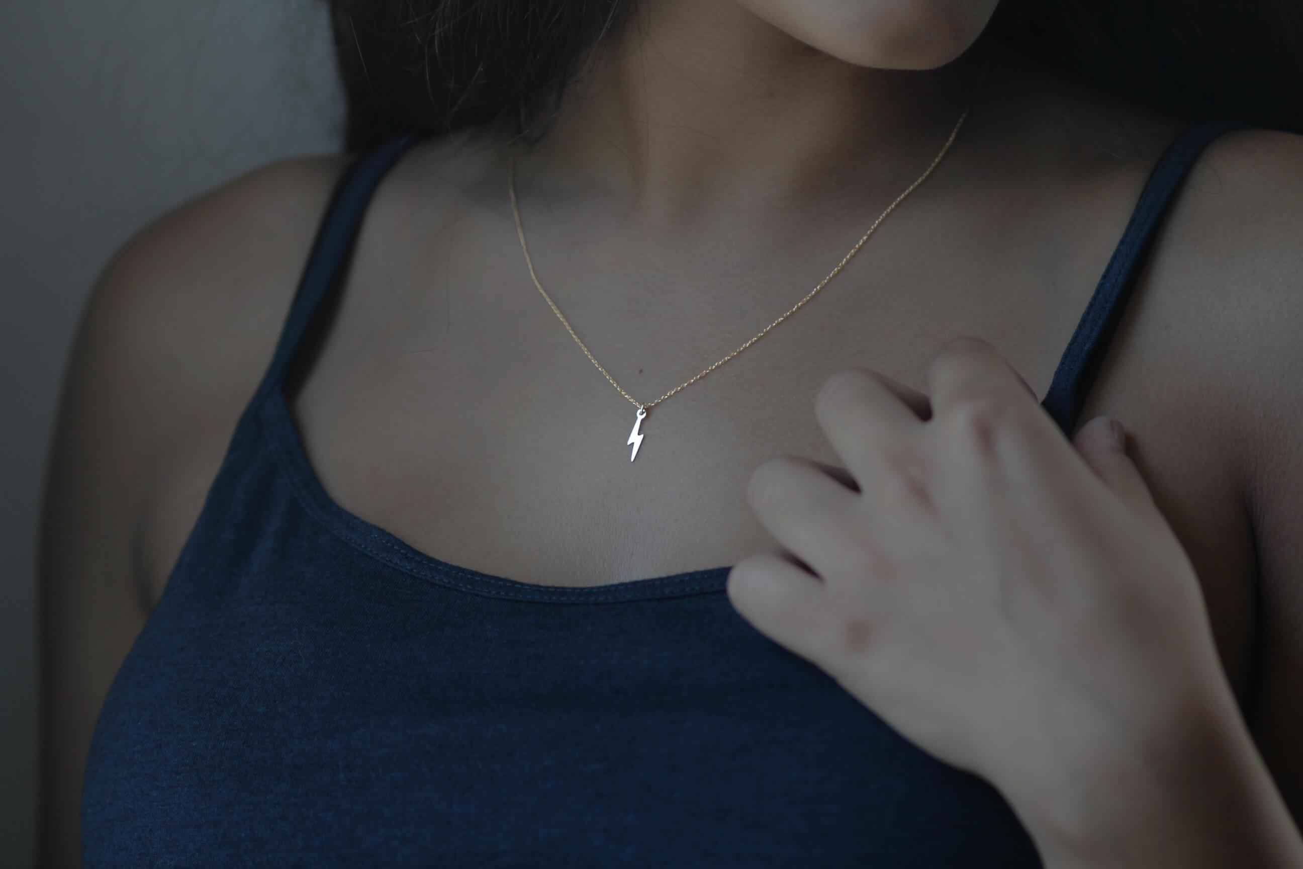 Be The Light Necklace Dainty Necklace MaeMae Jewelry | Lightning Bolt Necklace | Be the Light