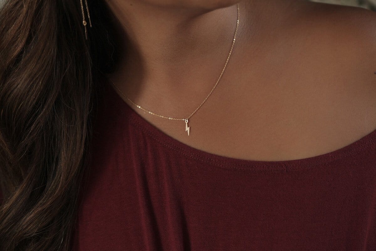 Be The Light Necklace Dainty Necklace MaeMae Jewelry | Lightning Bolt Necklace | Be the Light