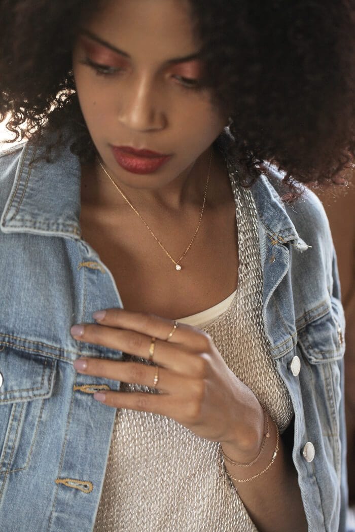 Daughter Flower Petal Necklace Dainty Necklace Daughter Necklace | Cubic Zirconia Teardrop Necklace | Flower Petal Charm