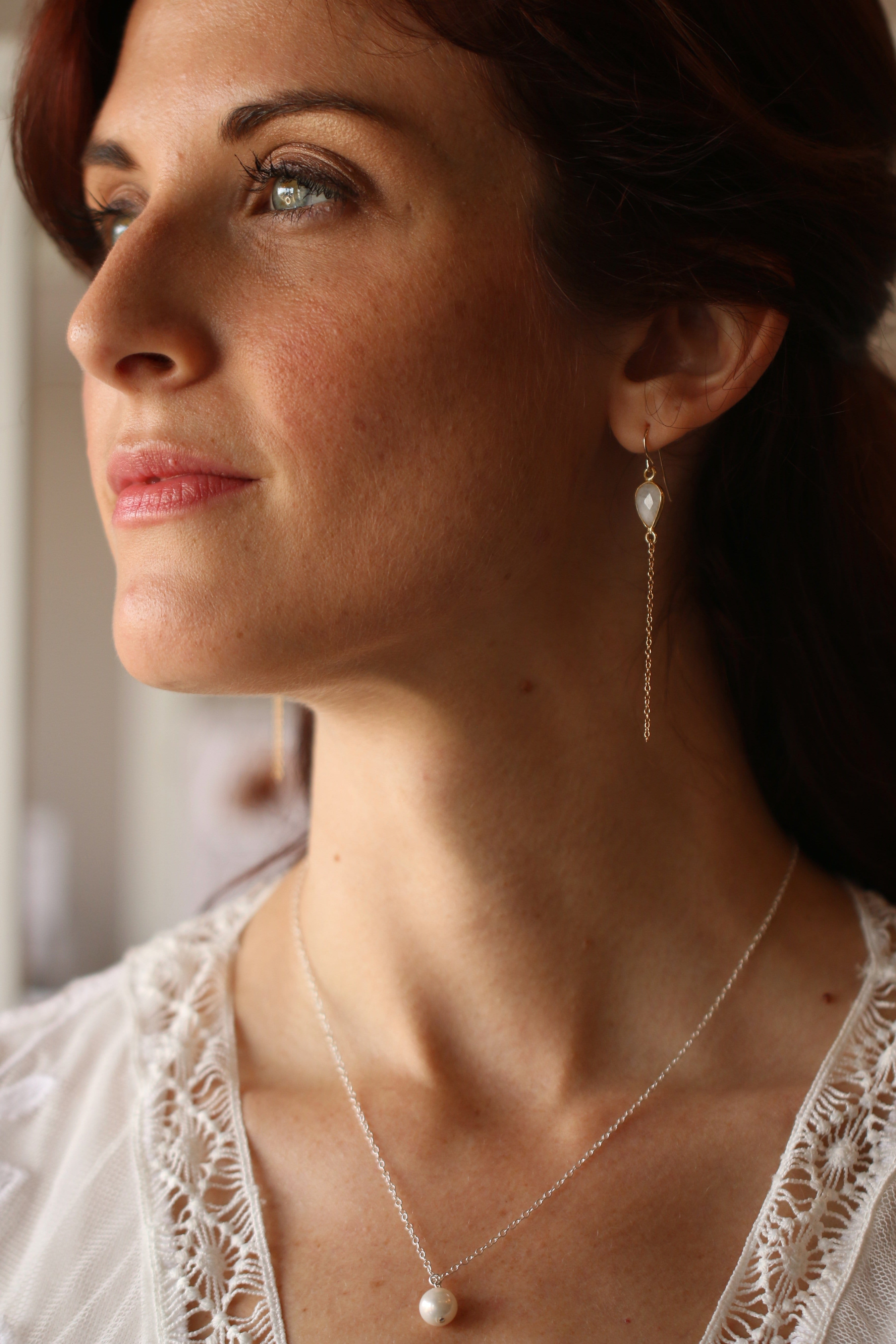 I Love You Mom - Pearl Pendant Necklace Dainty Necklace MaeMae Jewelry | Mother's Day Pearl Necklace | Carded Jewelry