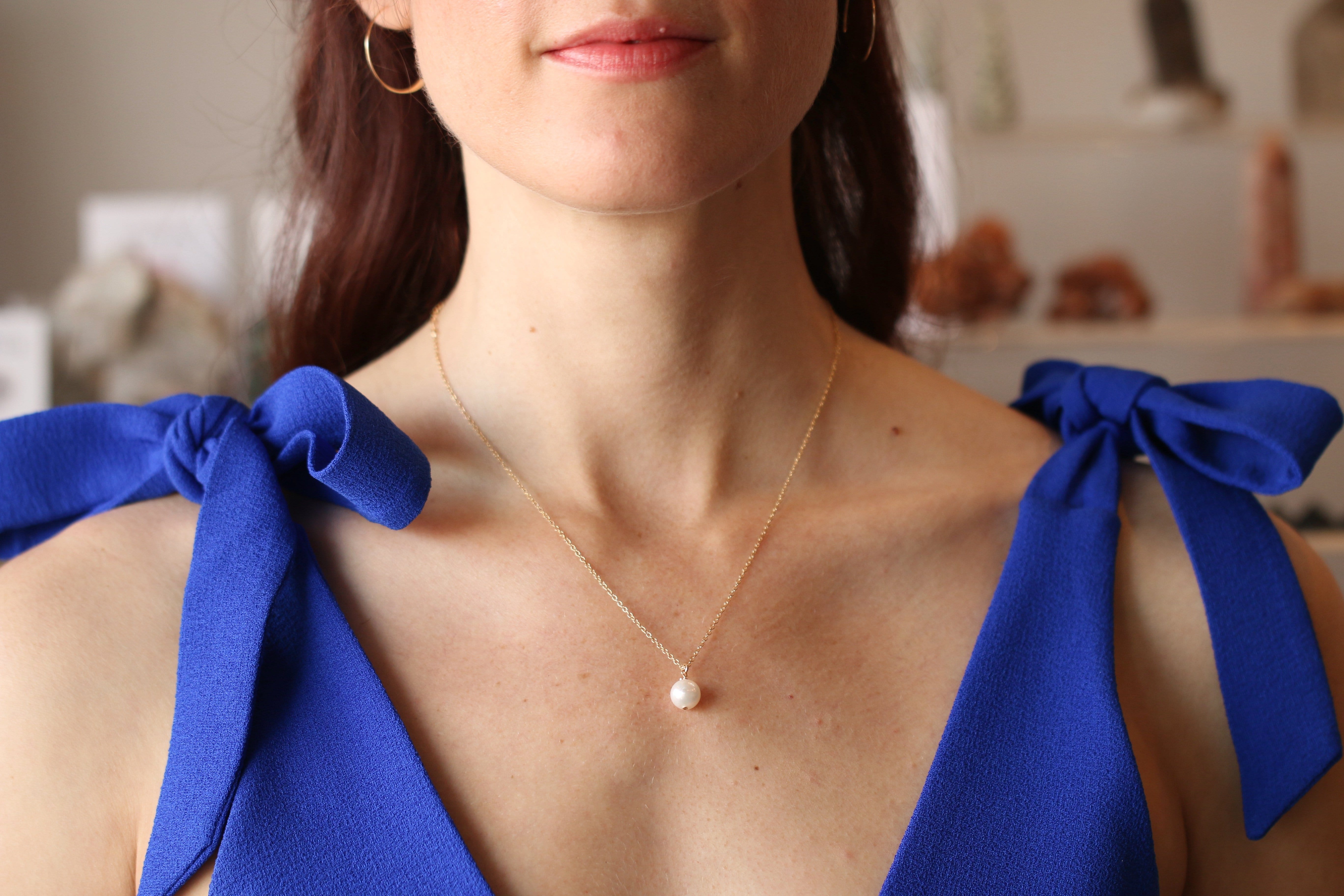 I Love You Mom - Pearl Pendant Necklace Dainty Necklace MaeMae Jewelry | Mother's Day Pearl Necklace | Carded Jewelry