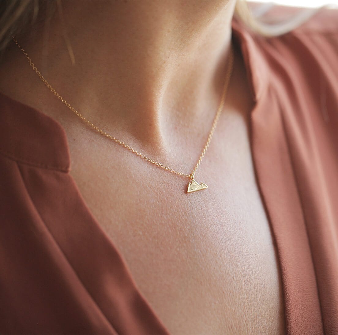 It Takes a Village Necklace Dainty Necklace It Takes a Village Mountain Charm Necklace | 14k Gold Filled Mountain Necklace