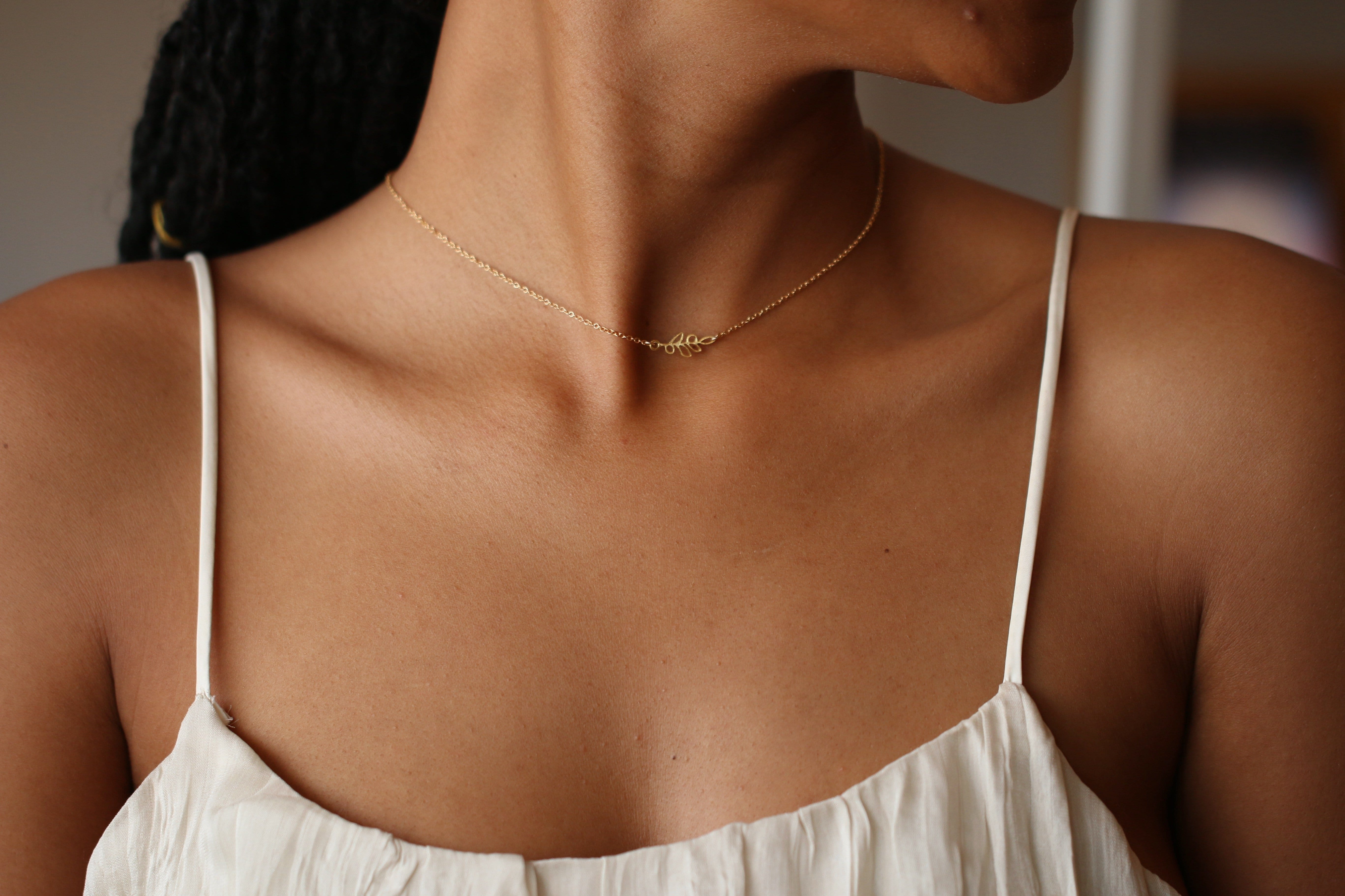 Patience Necklace Dainty Necklace Patience Necklace| Olive Branch Necklace | Carded Jewelry