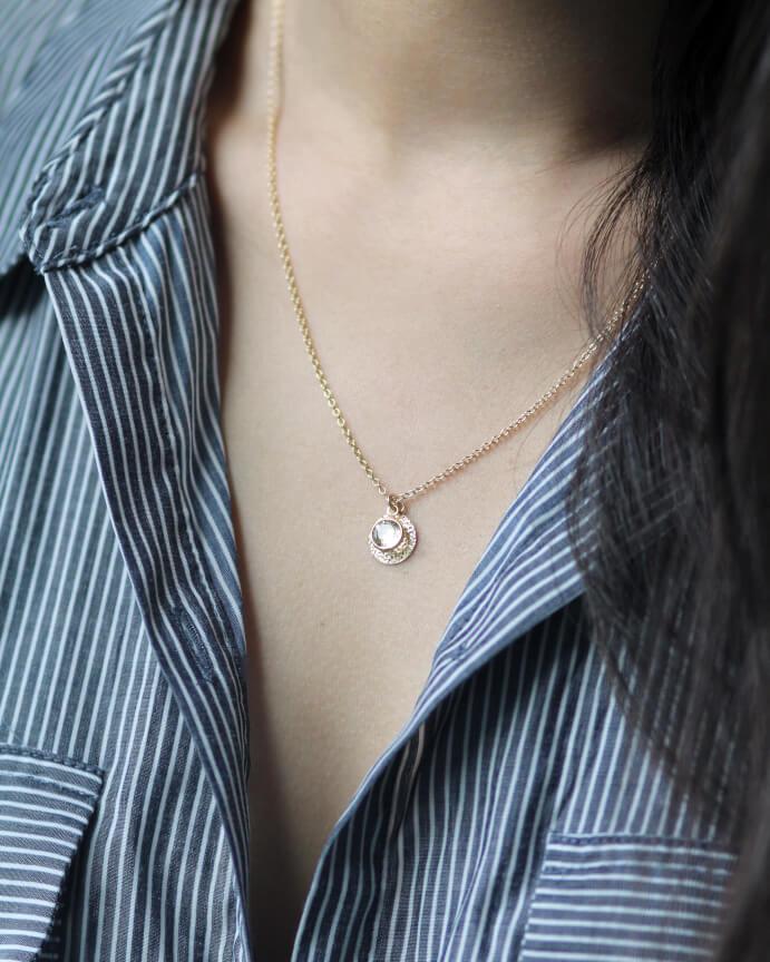 Perseverance Necklace Dainty Necklace MaeMae Jewelry | Gold "Perseverance" Necklace | Swarovski & Hammered Charm