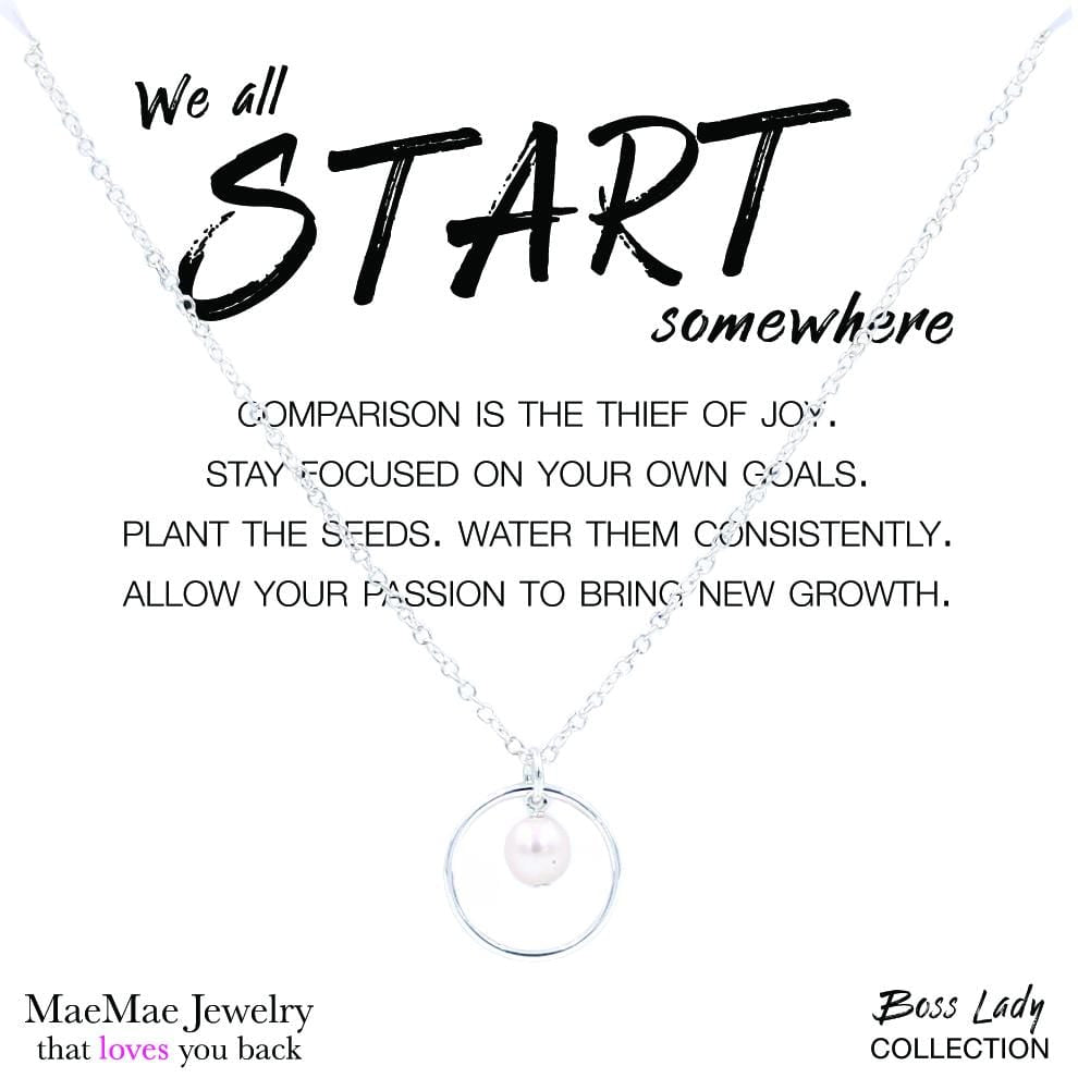 We All Start Somewhere - Boss Lady Necklace Dainty Necklace Sterling Silver