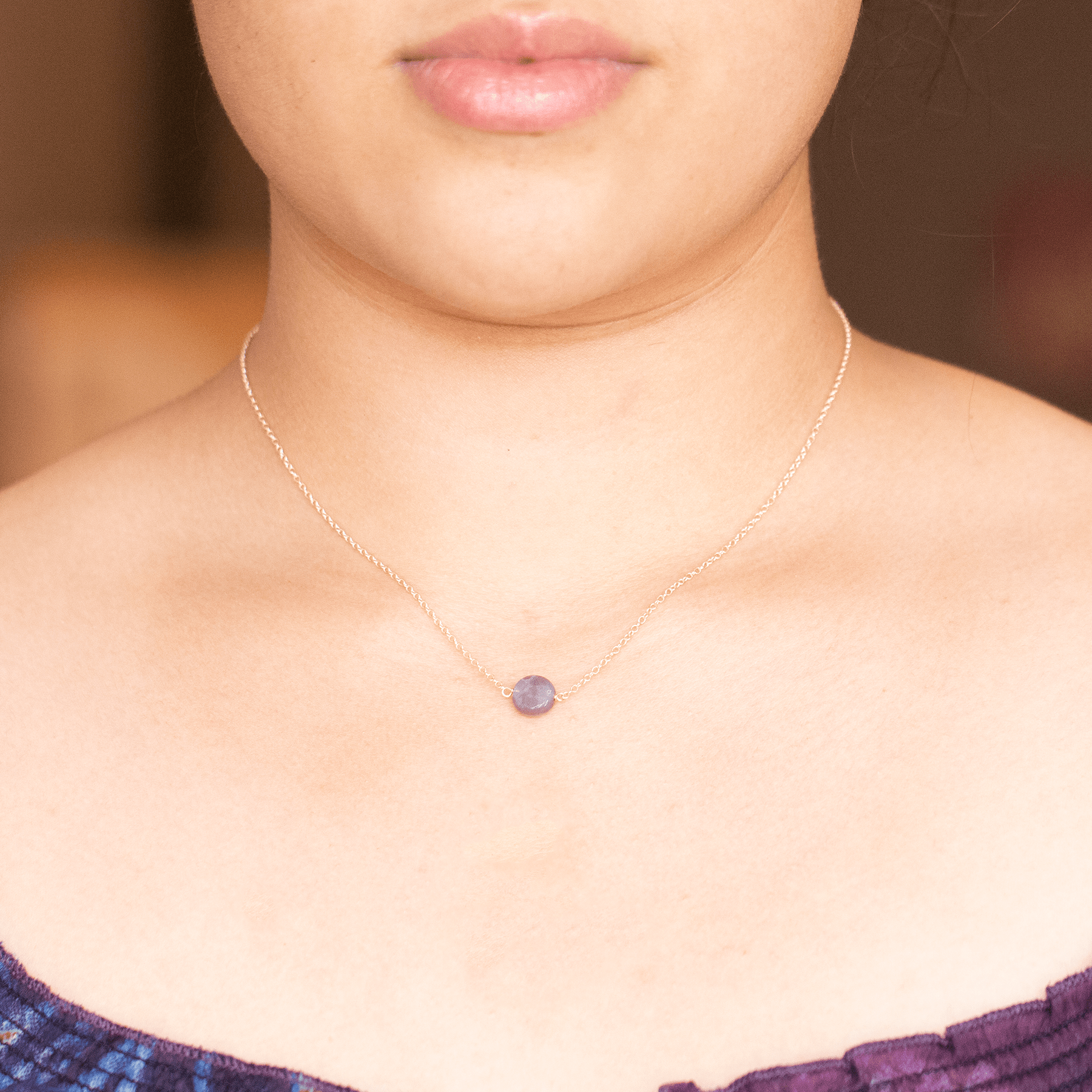 Botswana agate stone gold necklace lifestyle